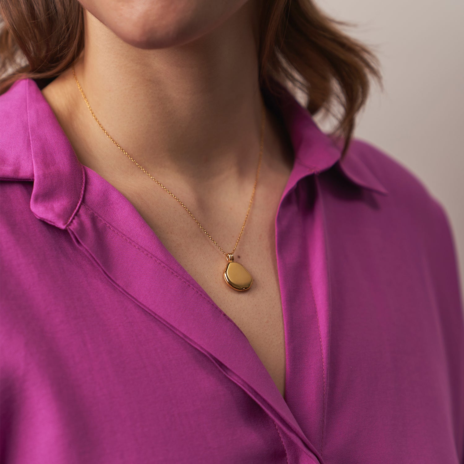 Organic Liquid Medaillon Kette | 585 Gold