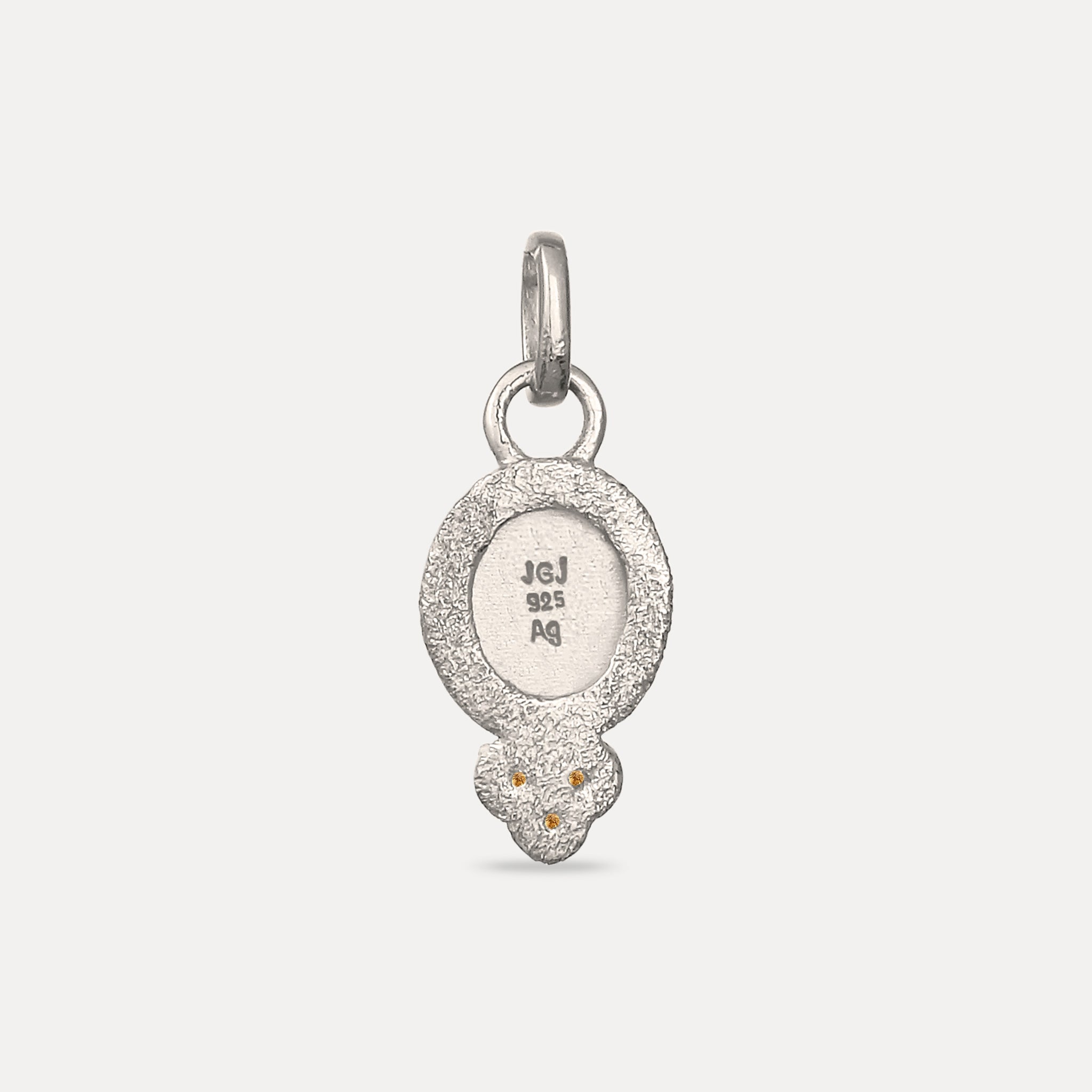 Mandarin Granat Engravable Trinity Emblem Anhänger – Antique