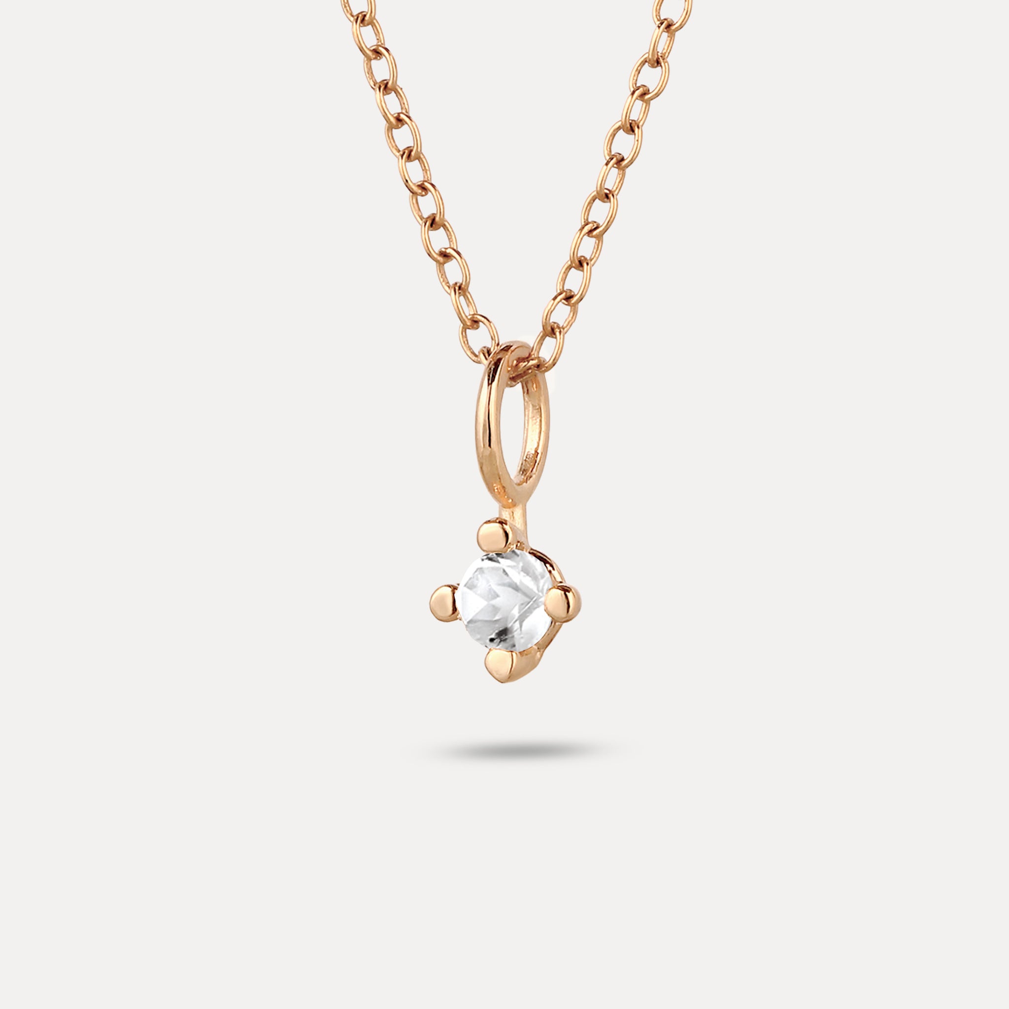 The Minimalist Birthstone Charm Anhänger | 585 Gold