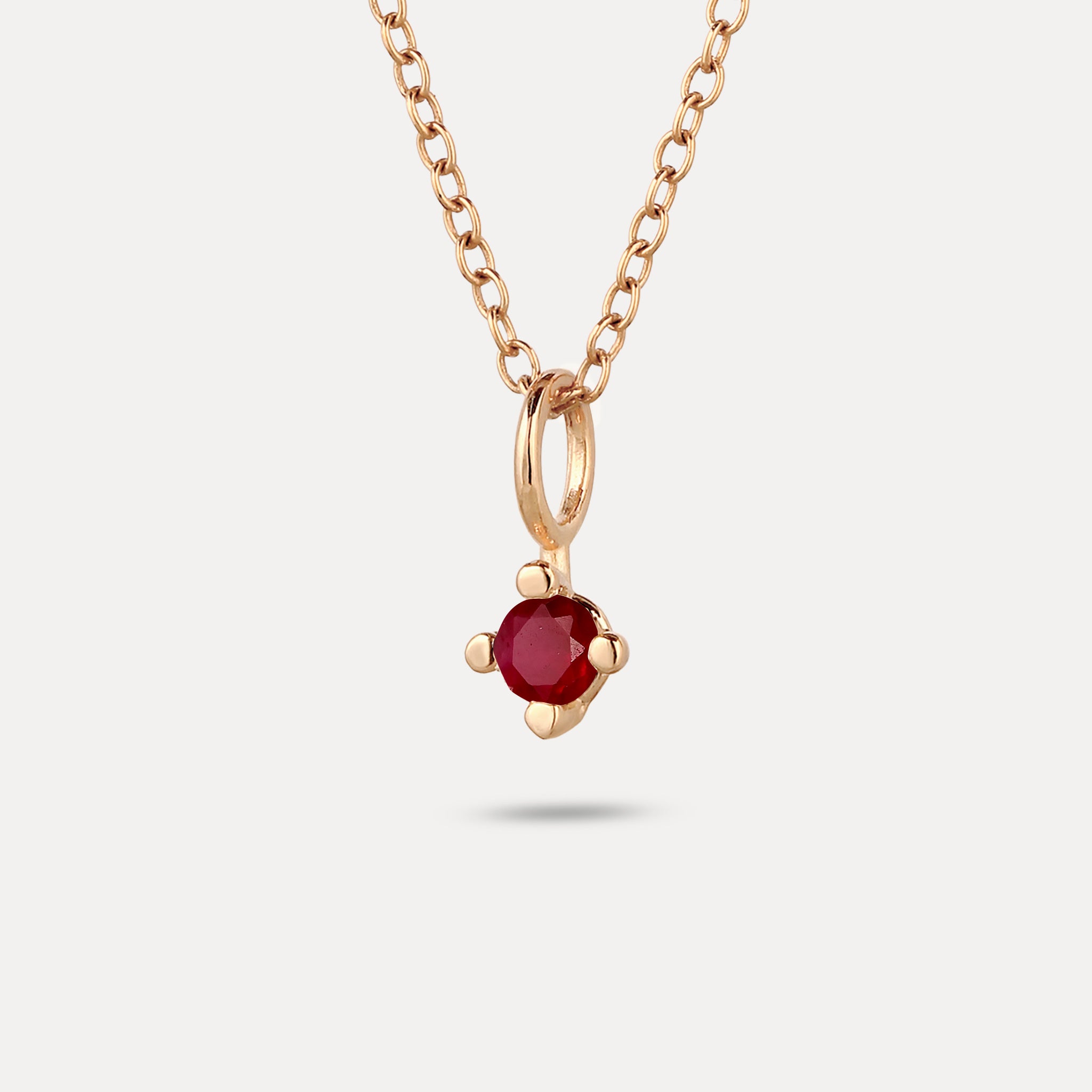 The Minimalist Birthstone Charm Anhänger | 585 Gold