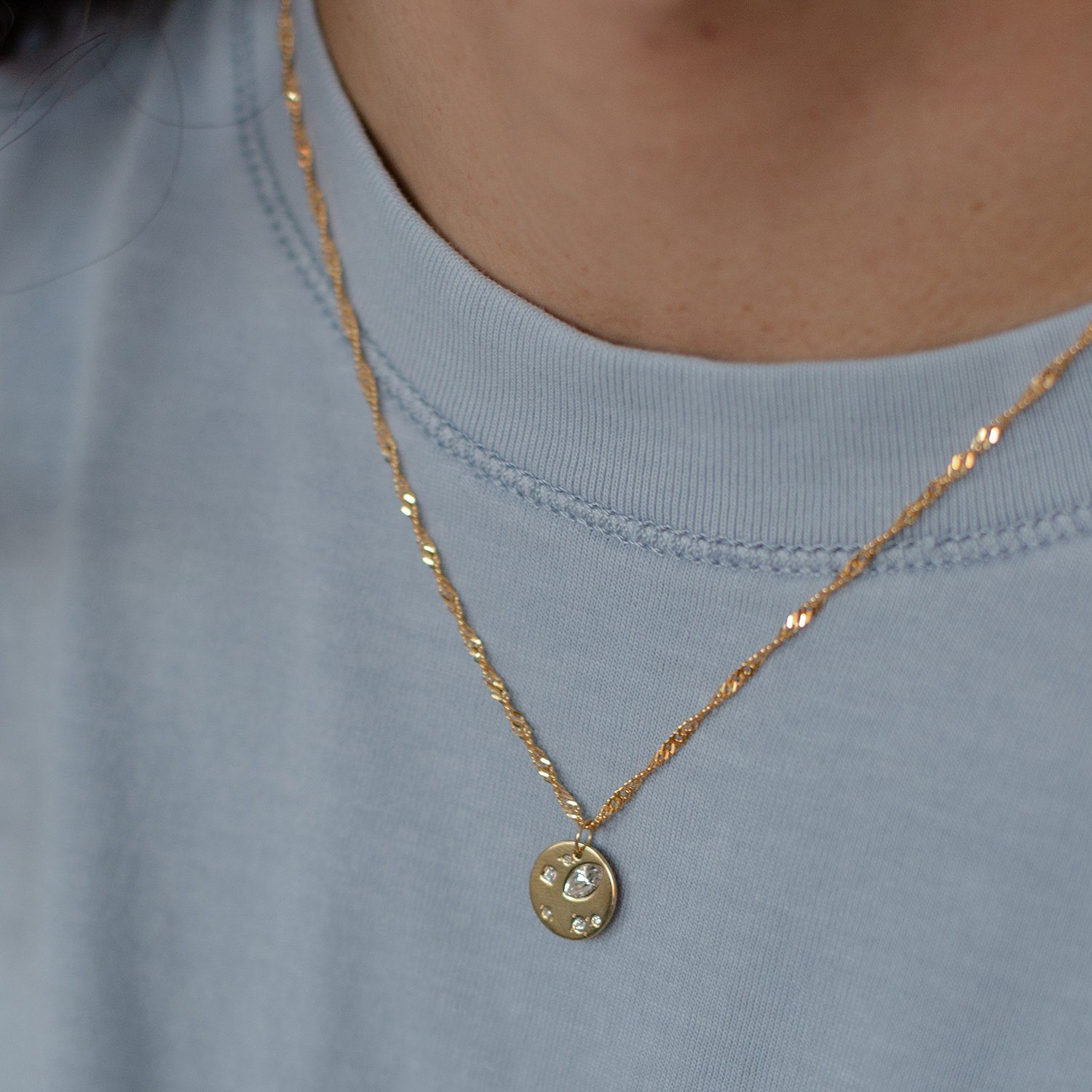 Weiße Kristalle Myriad Kette