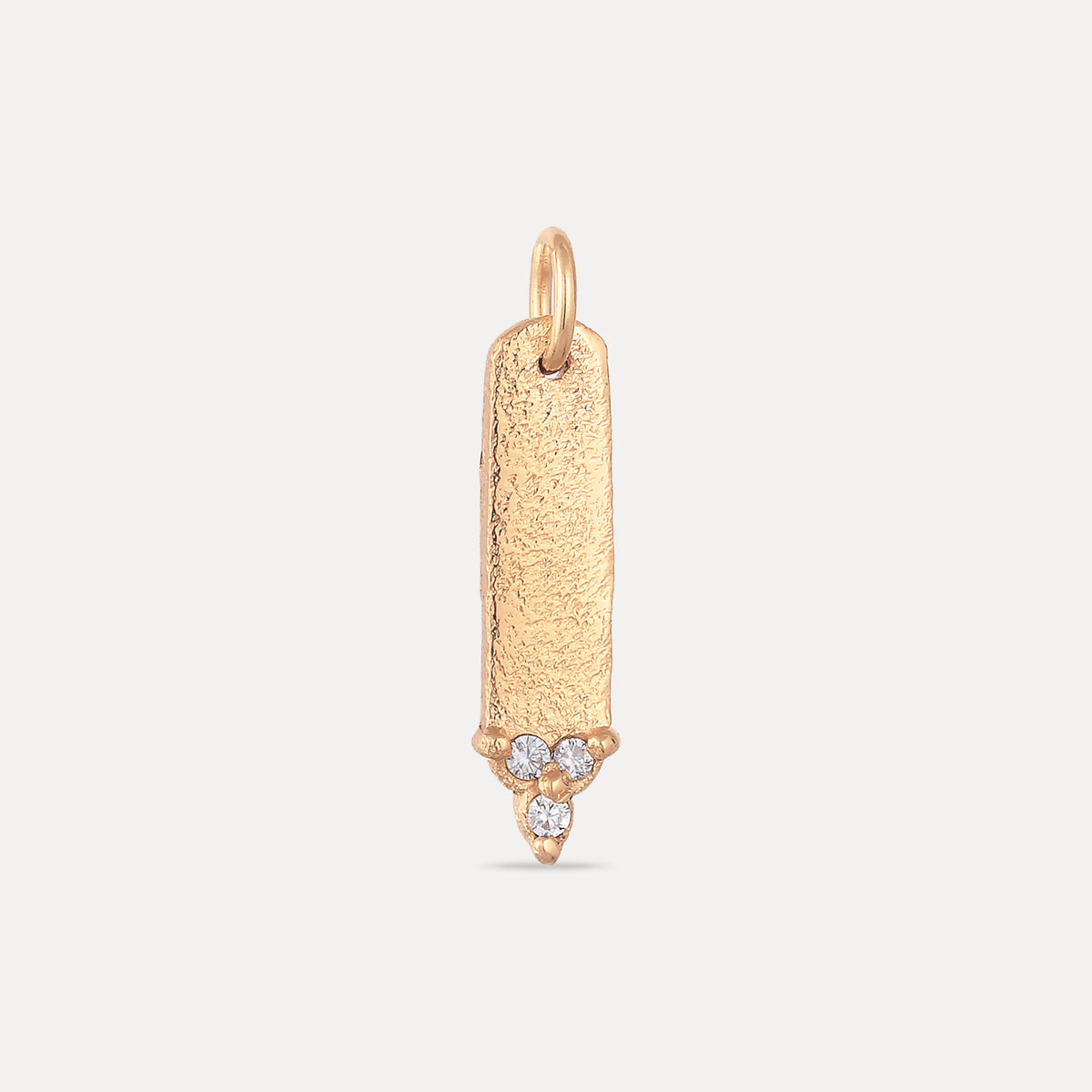 Weißer Saphir Trinity Bar Anhänger - Antique | 585 Gelbgold
