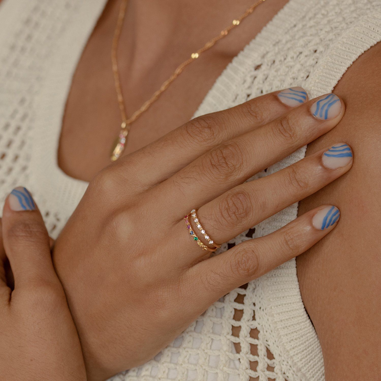 Weiß Kristalle Color Delight Ring