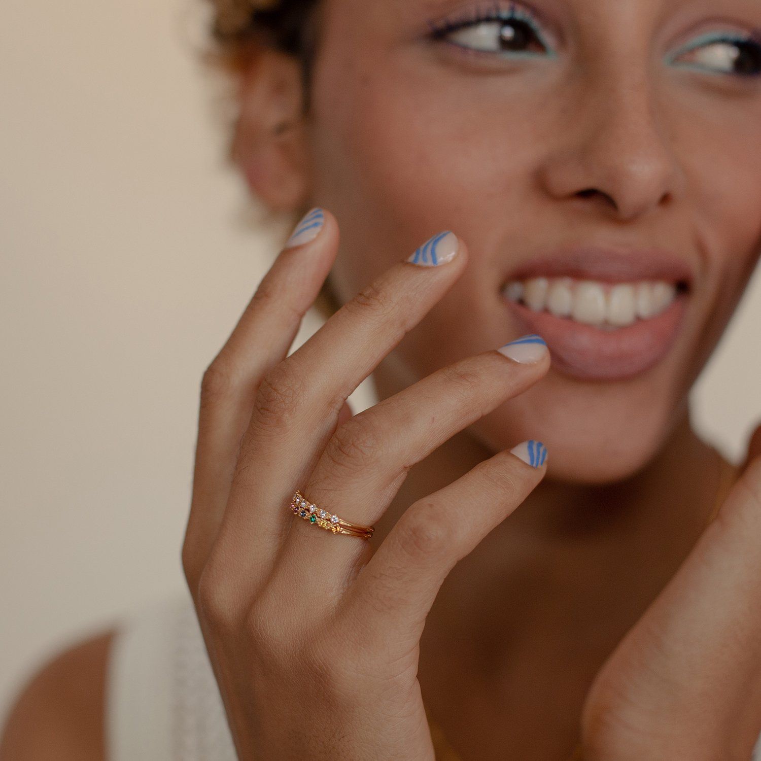 Weiß Kristalle Color Delight Ring