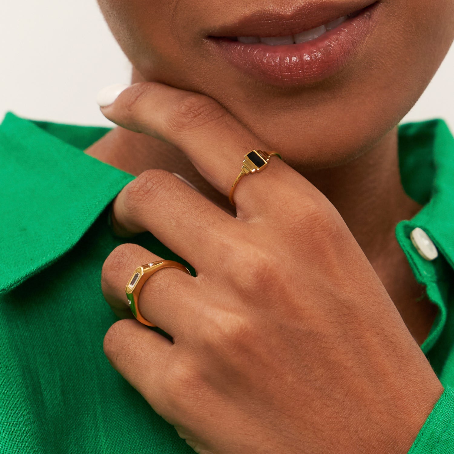 Weiße Kristalle Unique Ring