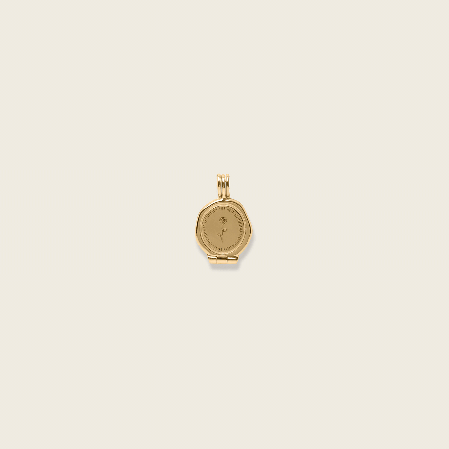 Rose Seal Medaillon Anhänger | 585 Gold