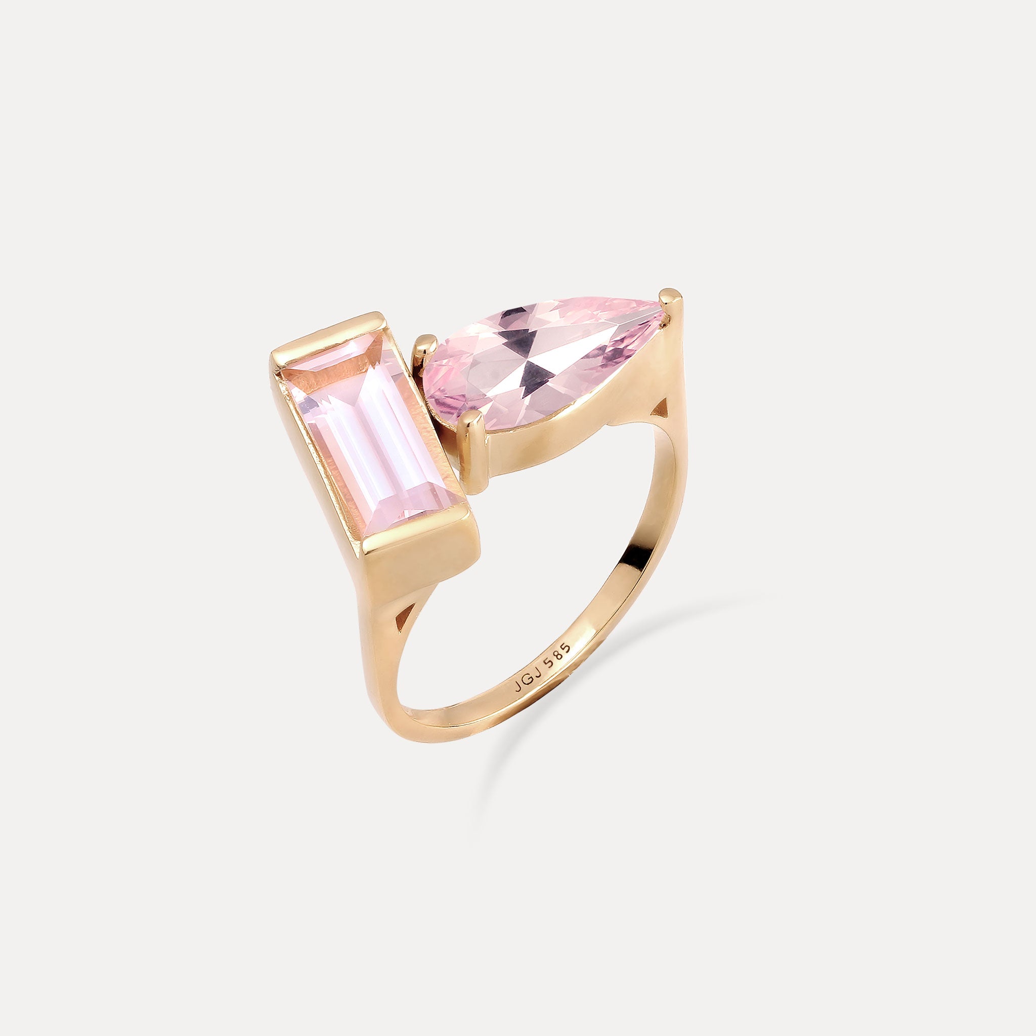 Rosenquarz Balance Ring | 585 Gold