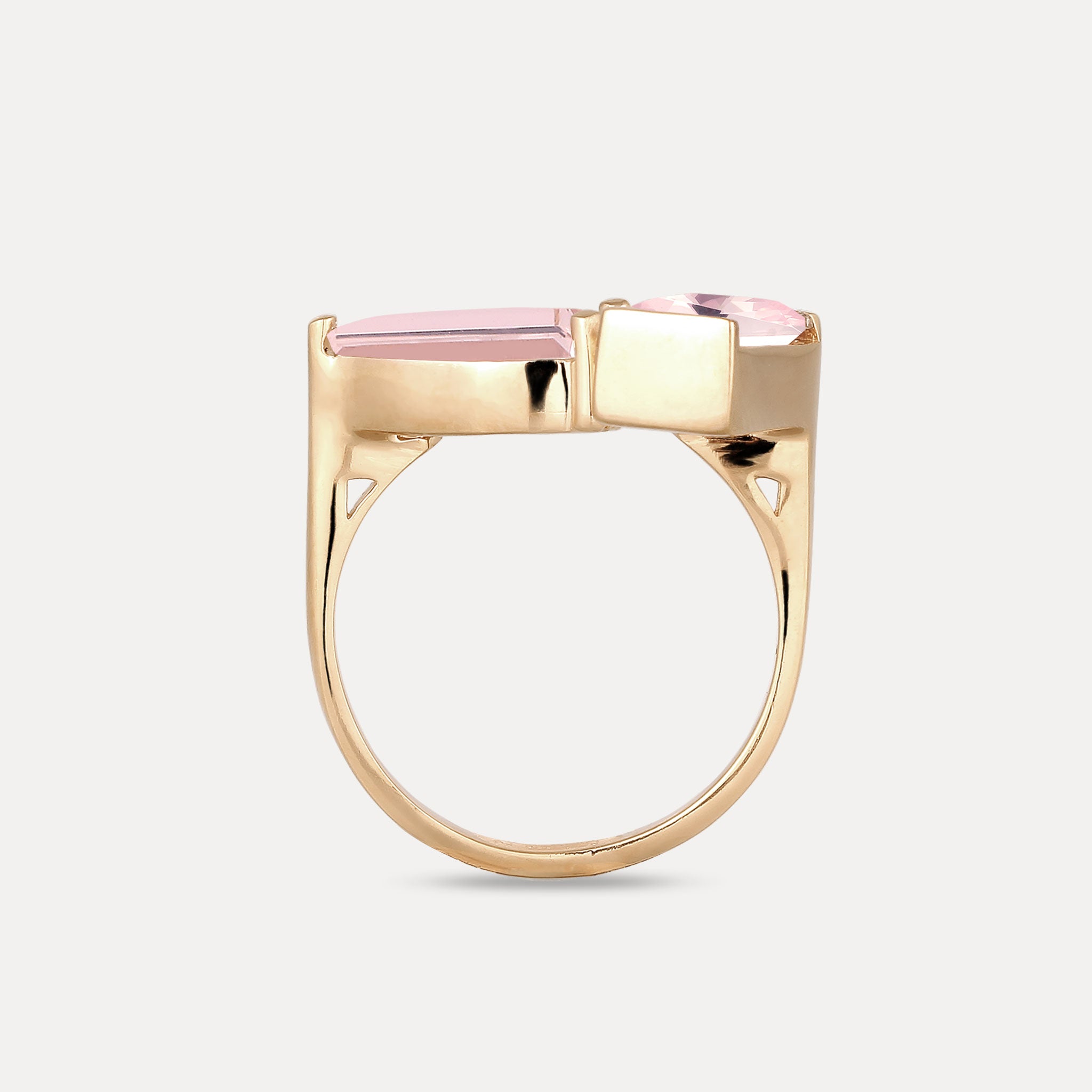 Rosenquarz Balance Ring | 585 Gold