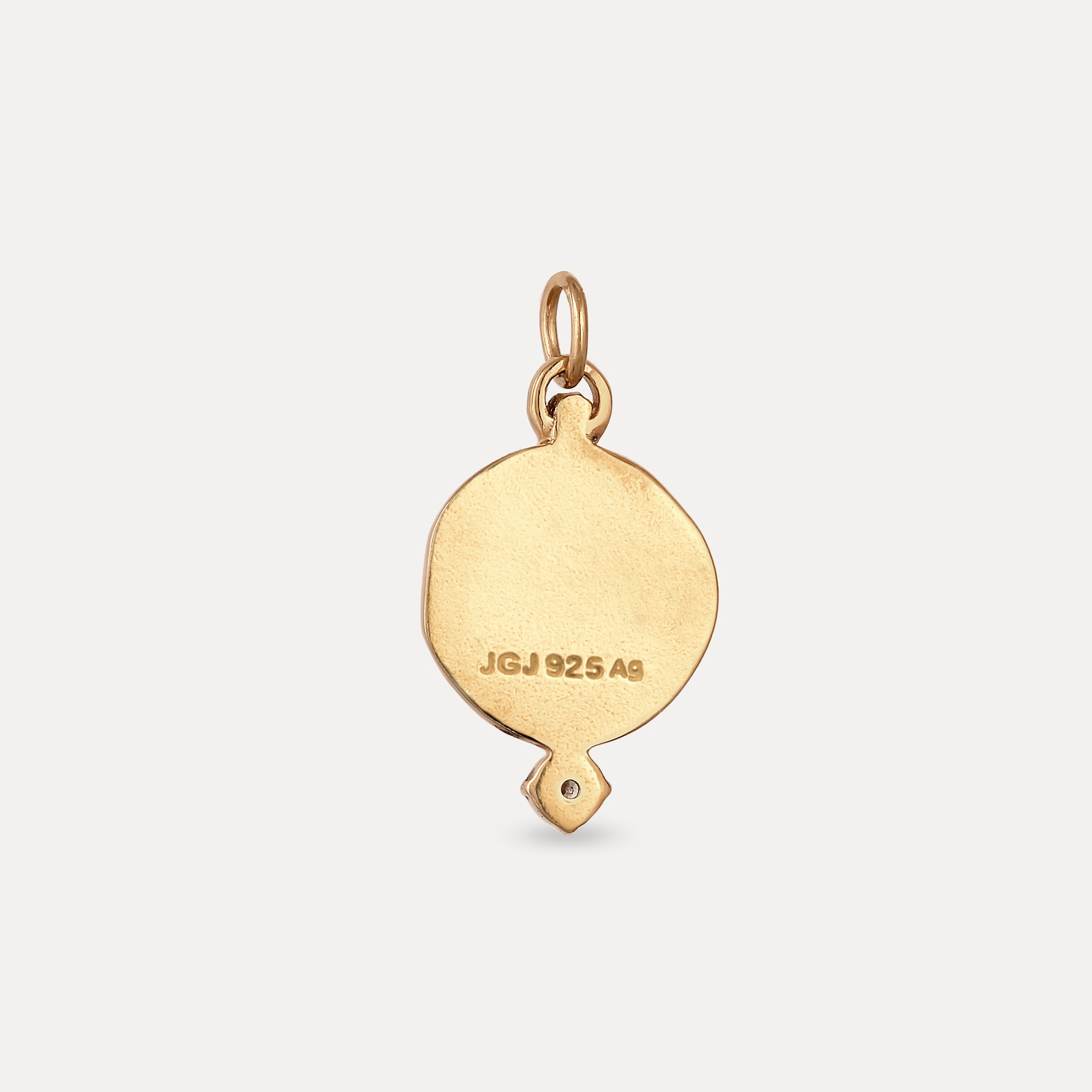 Weißer Saphir Engravable Fluid Medallion Anhänger – Hochglanz