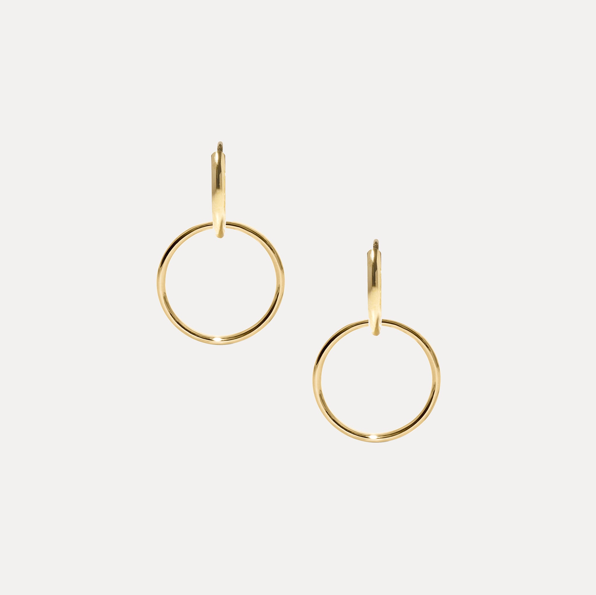 Basic Double Creolen Ohrringe | 585 Gold