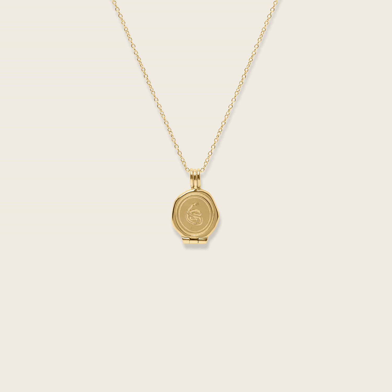 Snake Seal Medaillon Kette | 585 Gold