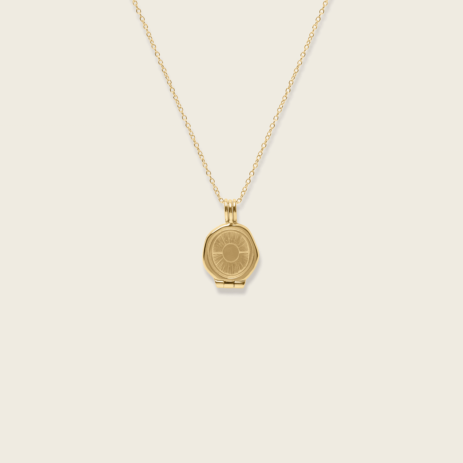 Sun Seal Medaillon Kette | 585 Gold