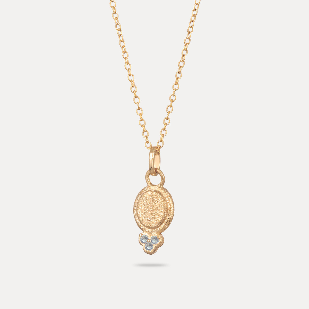 Aquamarin Trinity Emblem Anhänger - Antique | 585 Gold