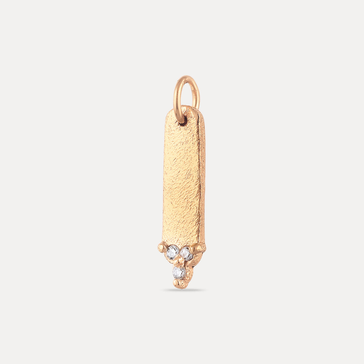 Weißer Saphir Trinity Bar Anhänger - Antique | 585 Gelbgold