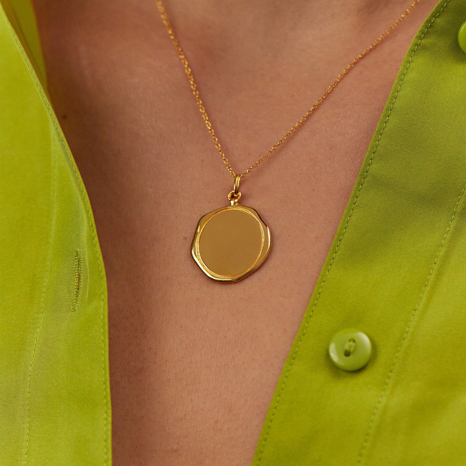 Engravable Large Seal Kette | 585 Gold