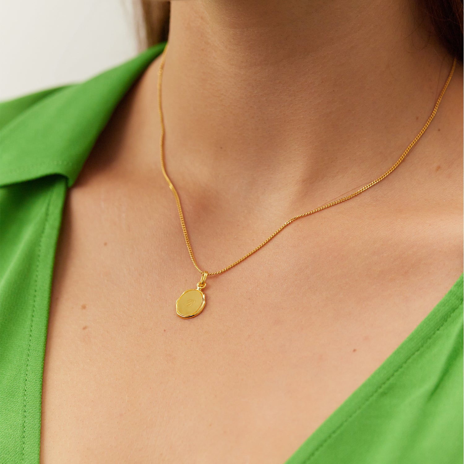 Engravable Seal Anhänger | 585 Gold