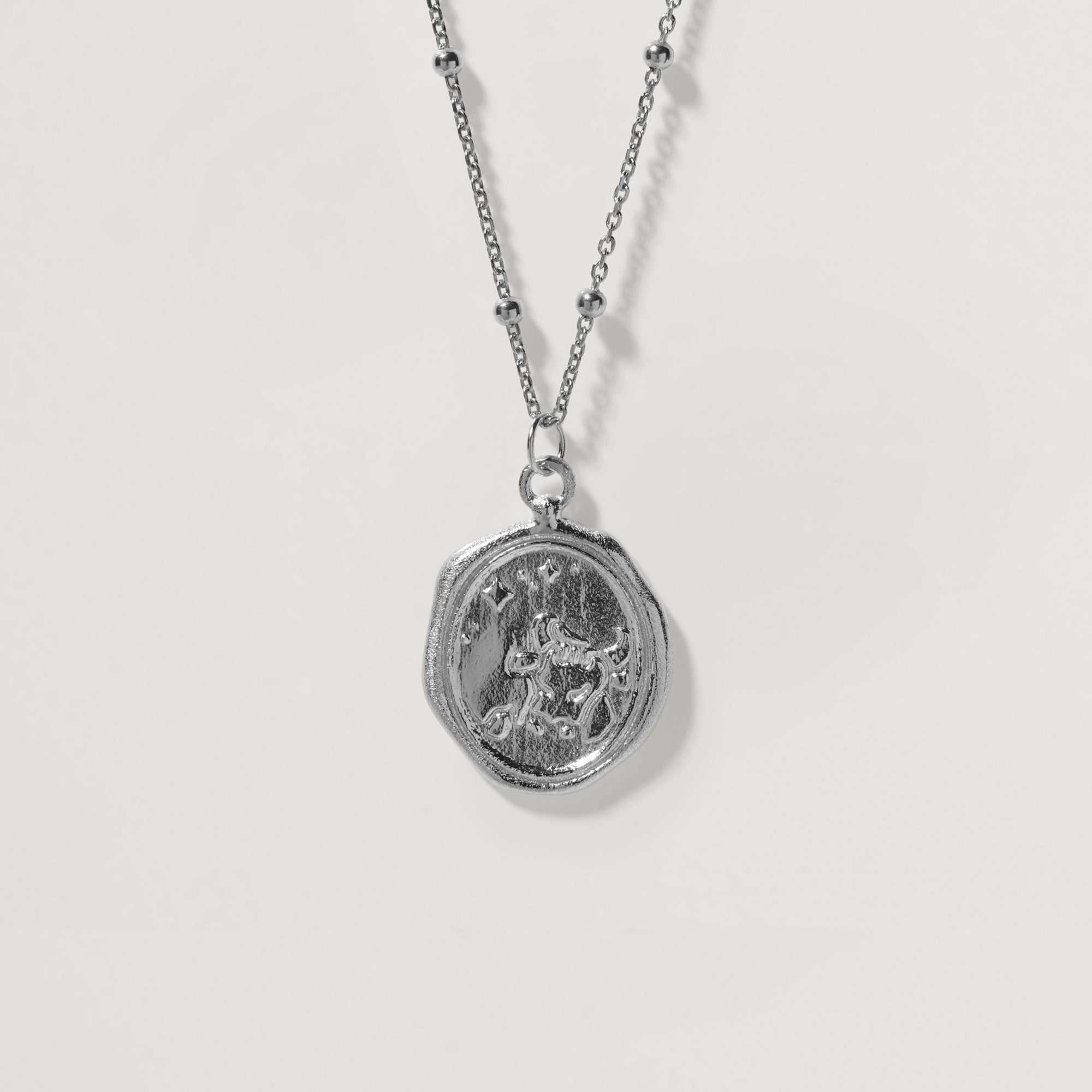 Zodiac Seal 925 Silber mit Satellite Kette