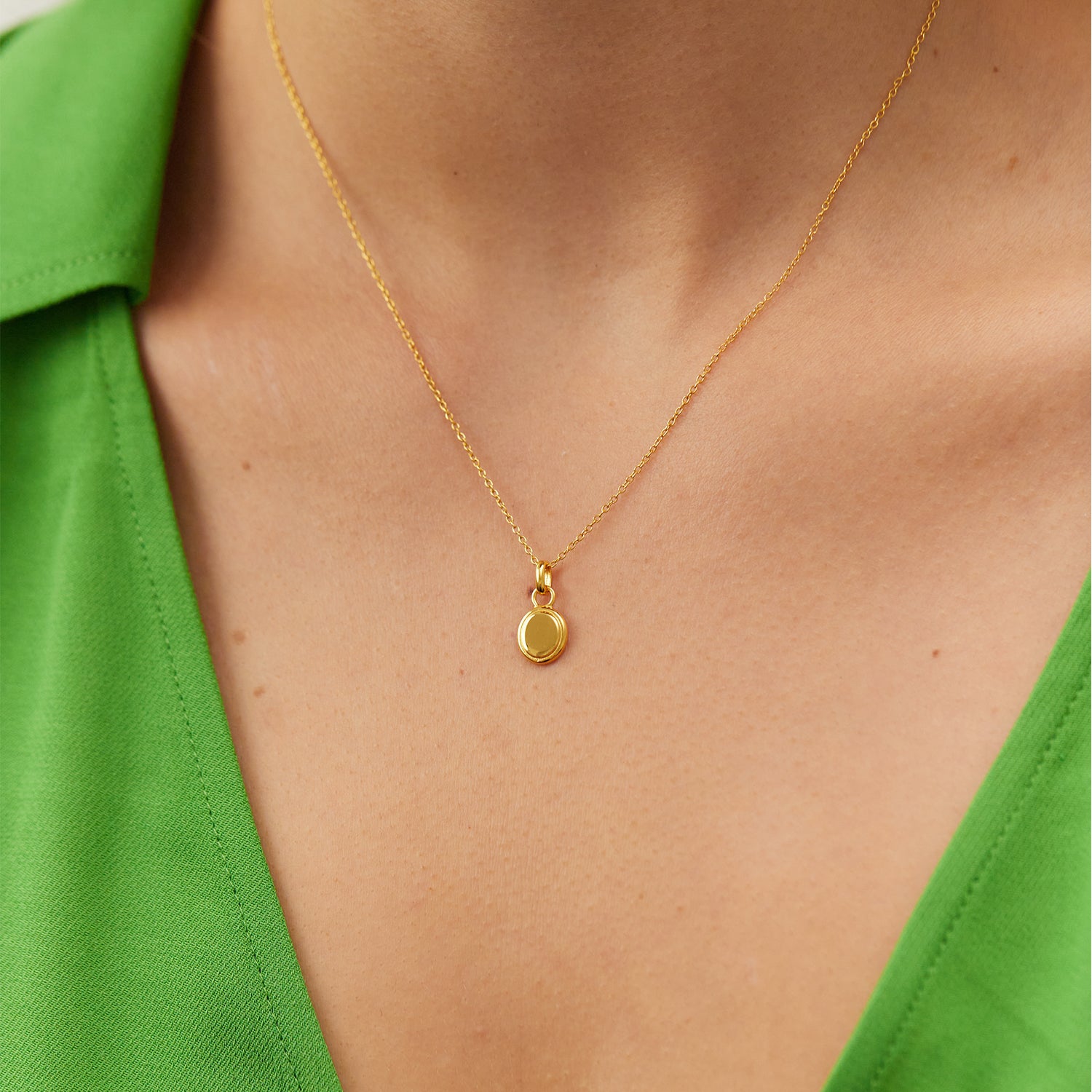 Engravable Emblem Kette | 585 Gold