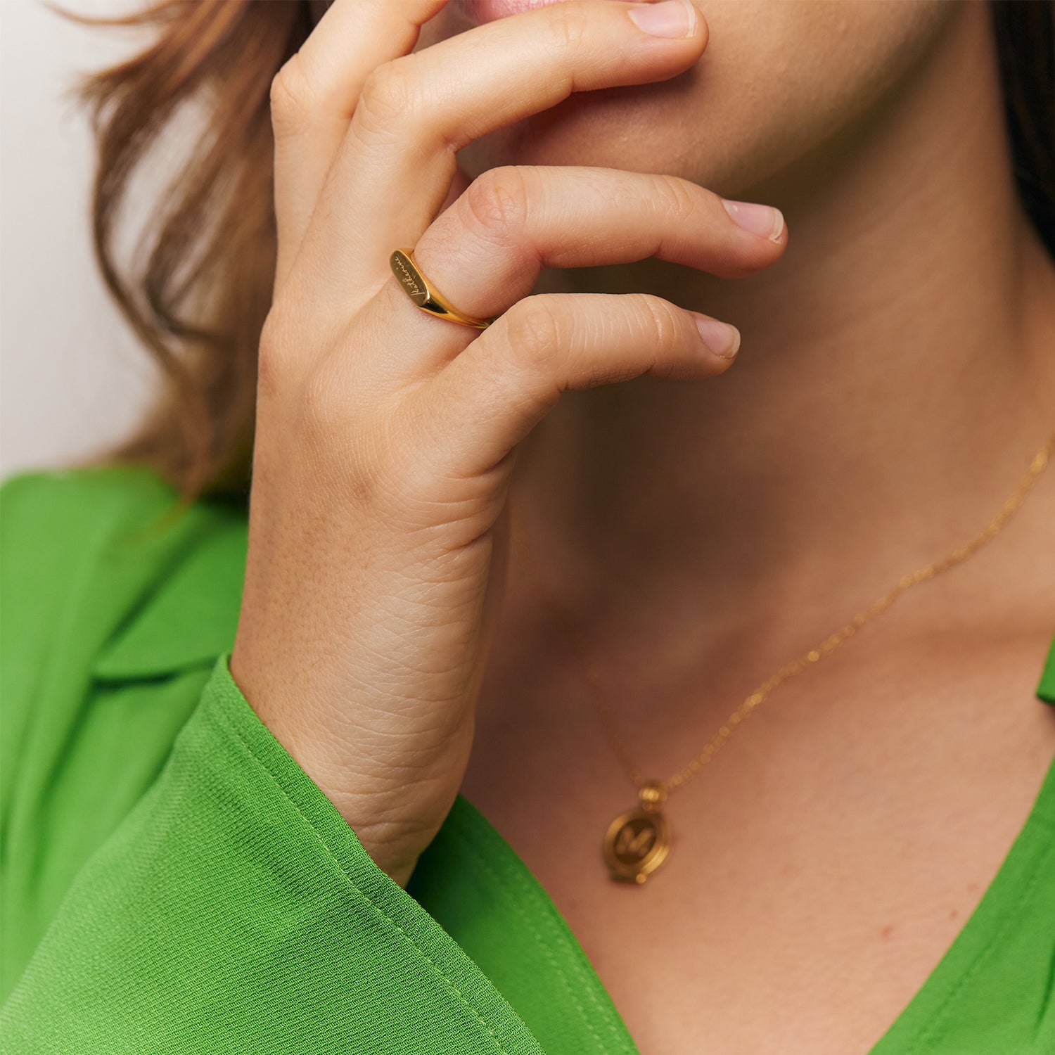 Engravable Flat-Top Ring | 585 Gold