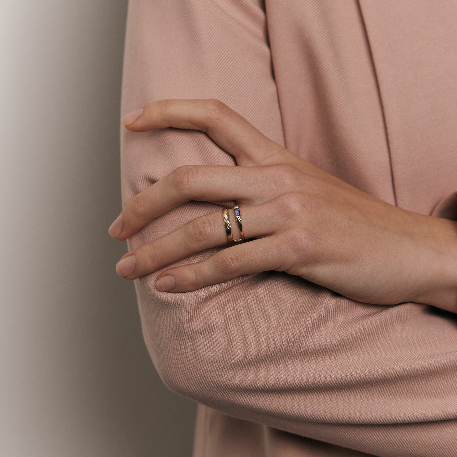 Iolith Baguette Double Ring | 585 Gold