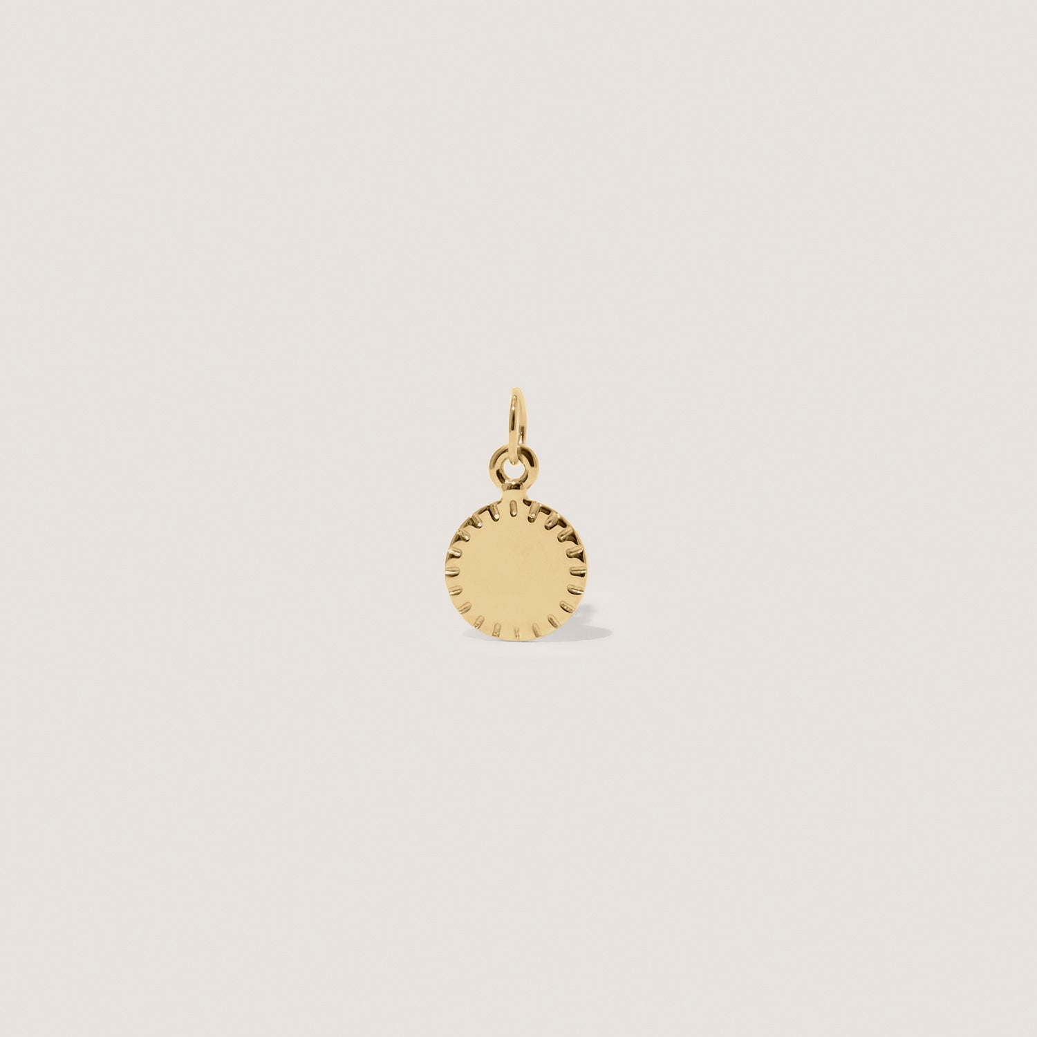 Engravable Biscuit Tag Anhänger Round | 585 Gold