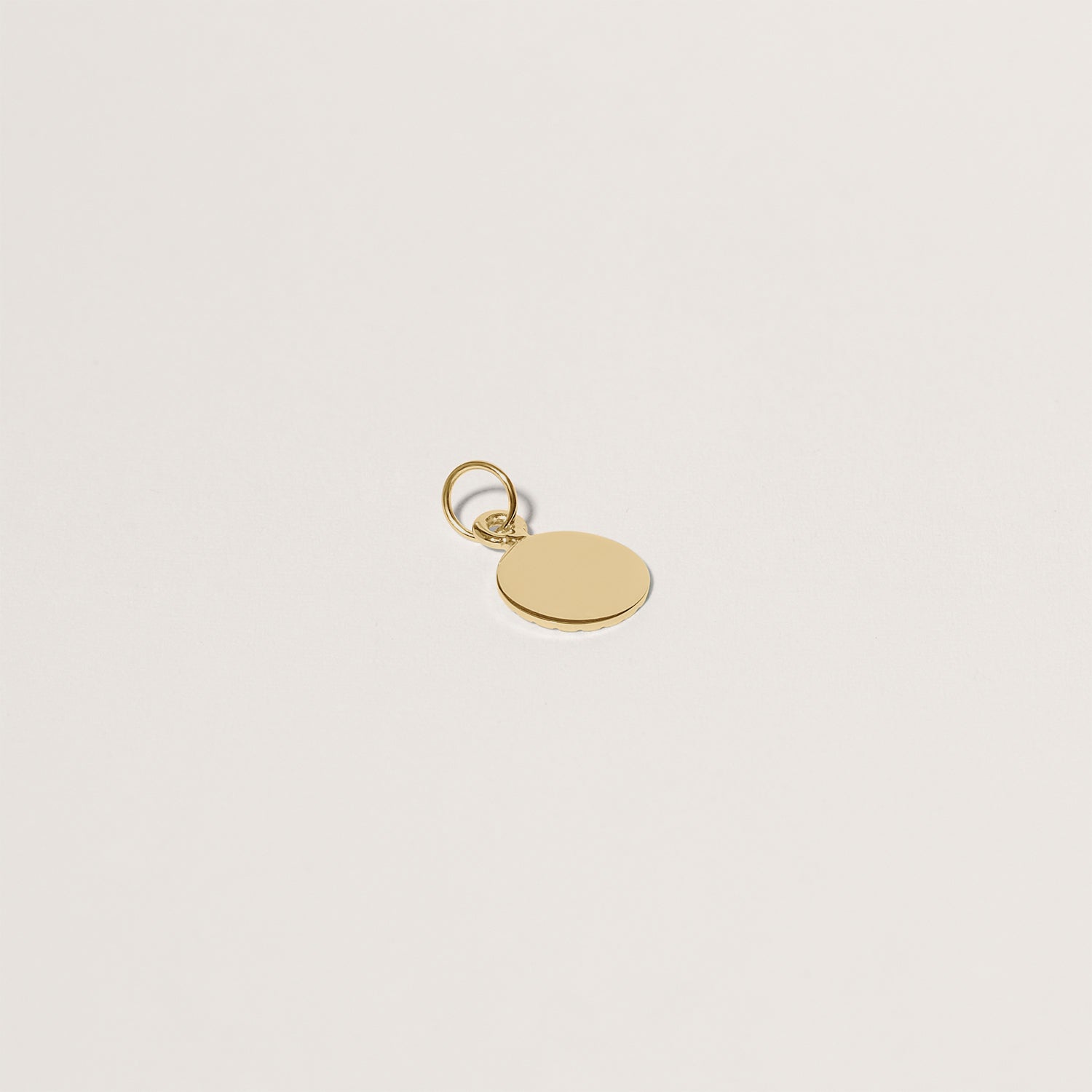 Engravable Biscuit Tag Anhänger Round | 585 Gold