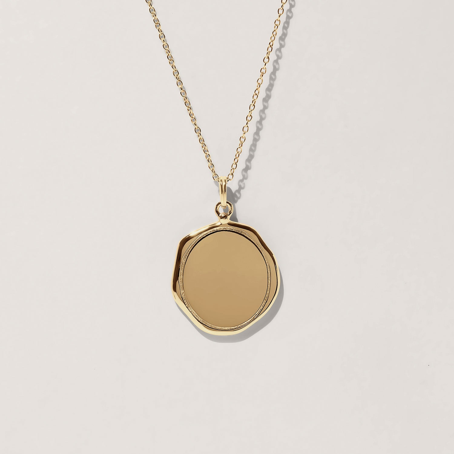 Engravable Large Seal Kette | 585 Gold