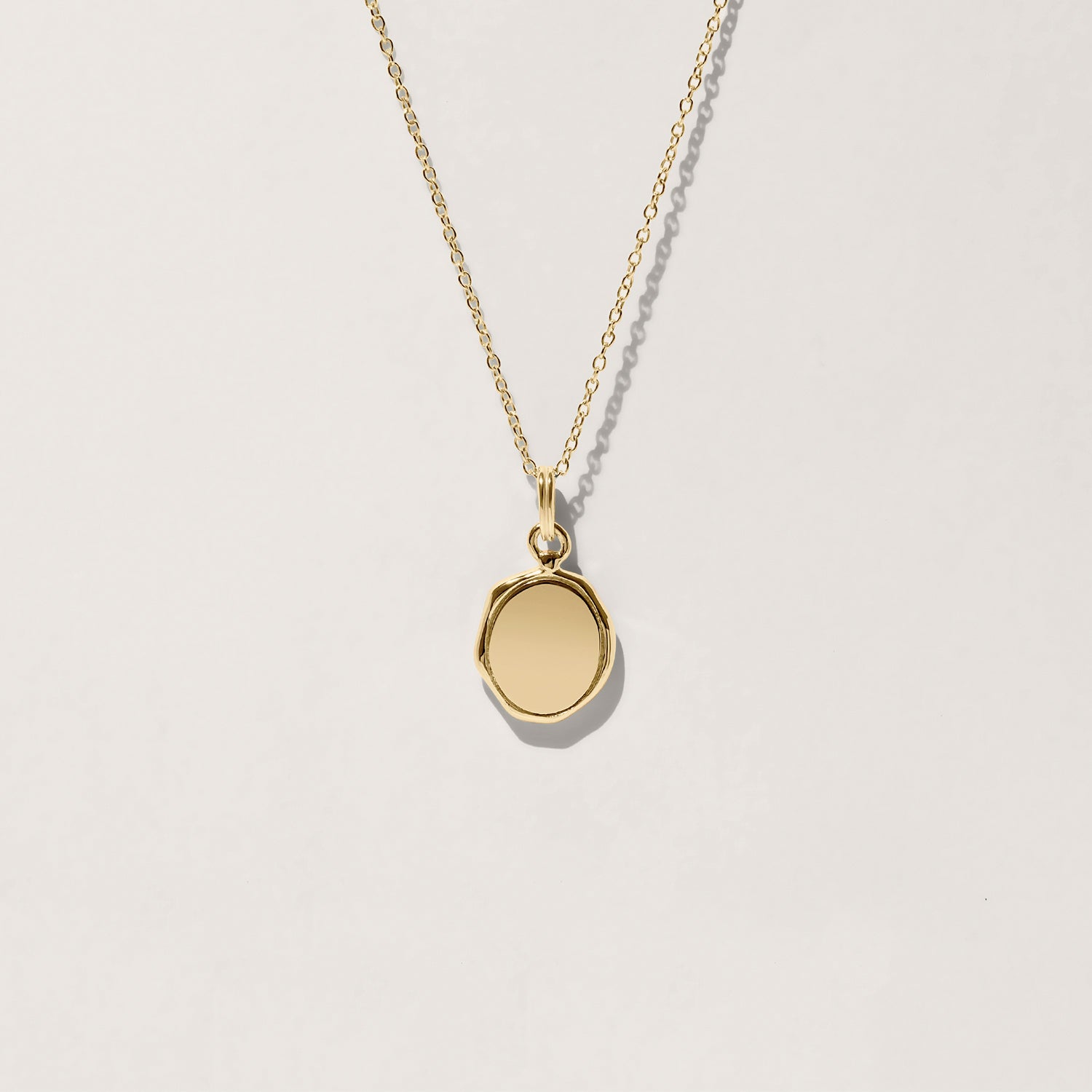 Engravable Seal Kette 14k Massivgold