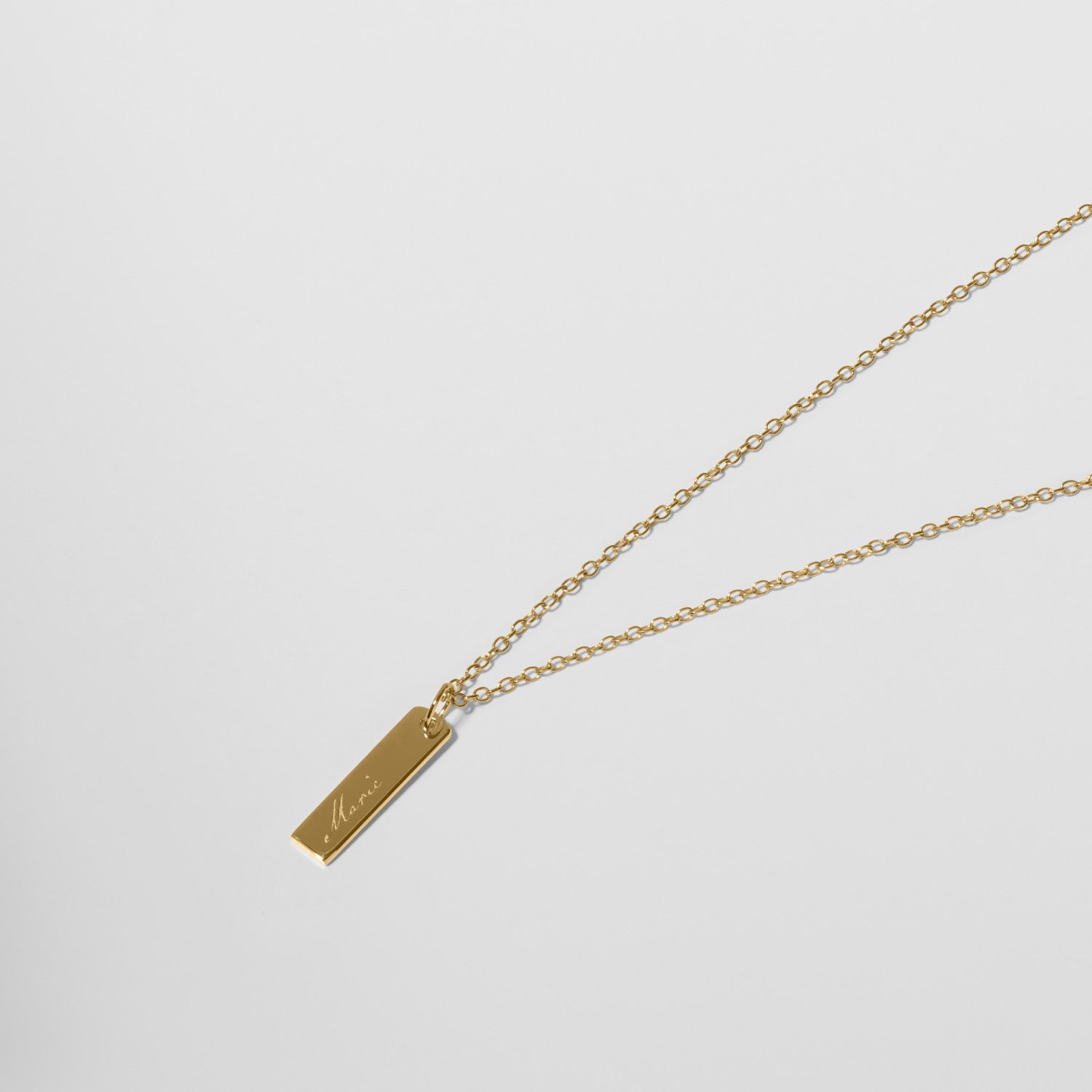 Engravable Bar Kette | 585 Gold