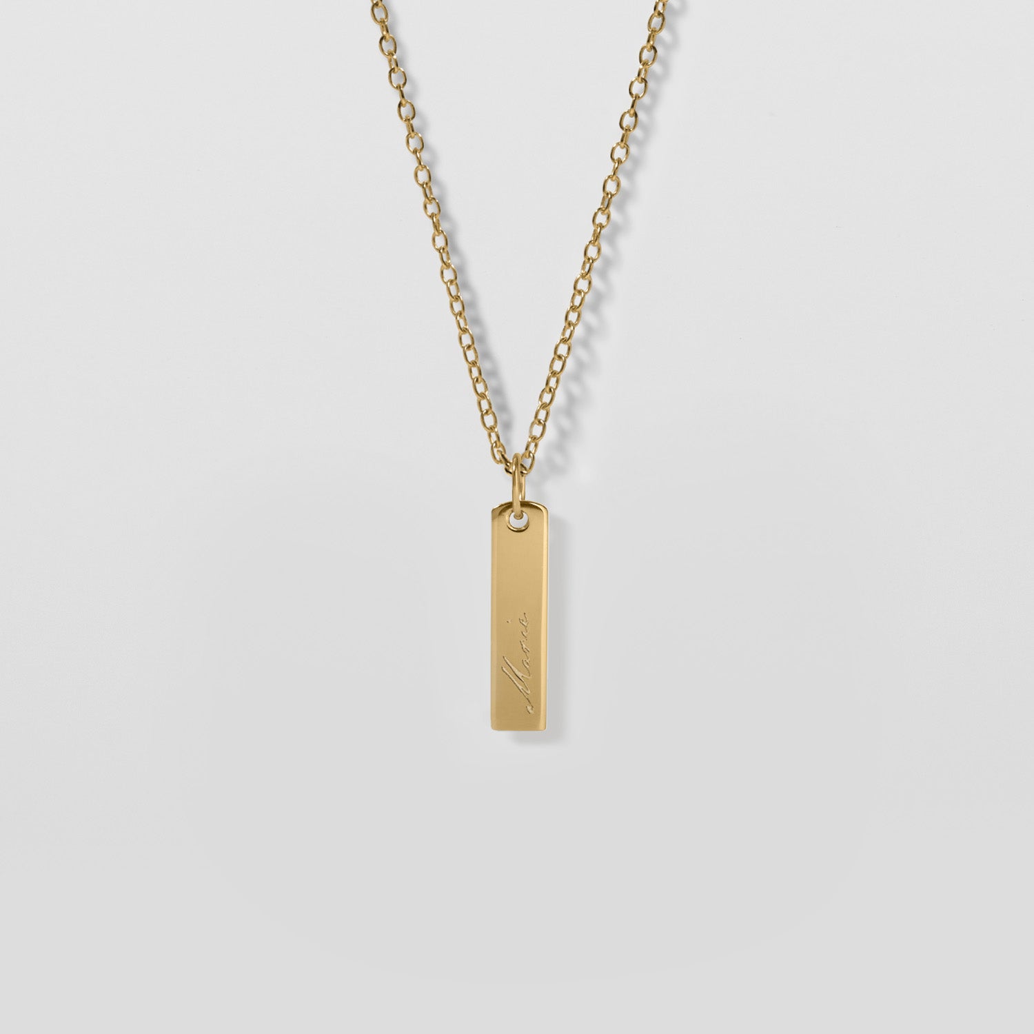 Engravable Bar Kette | 585 Gold