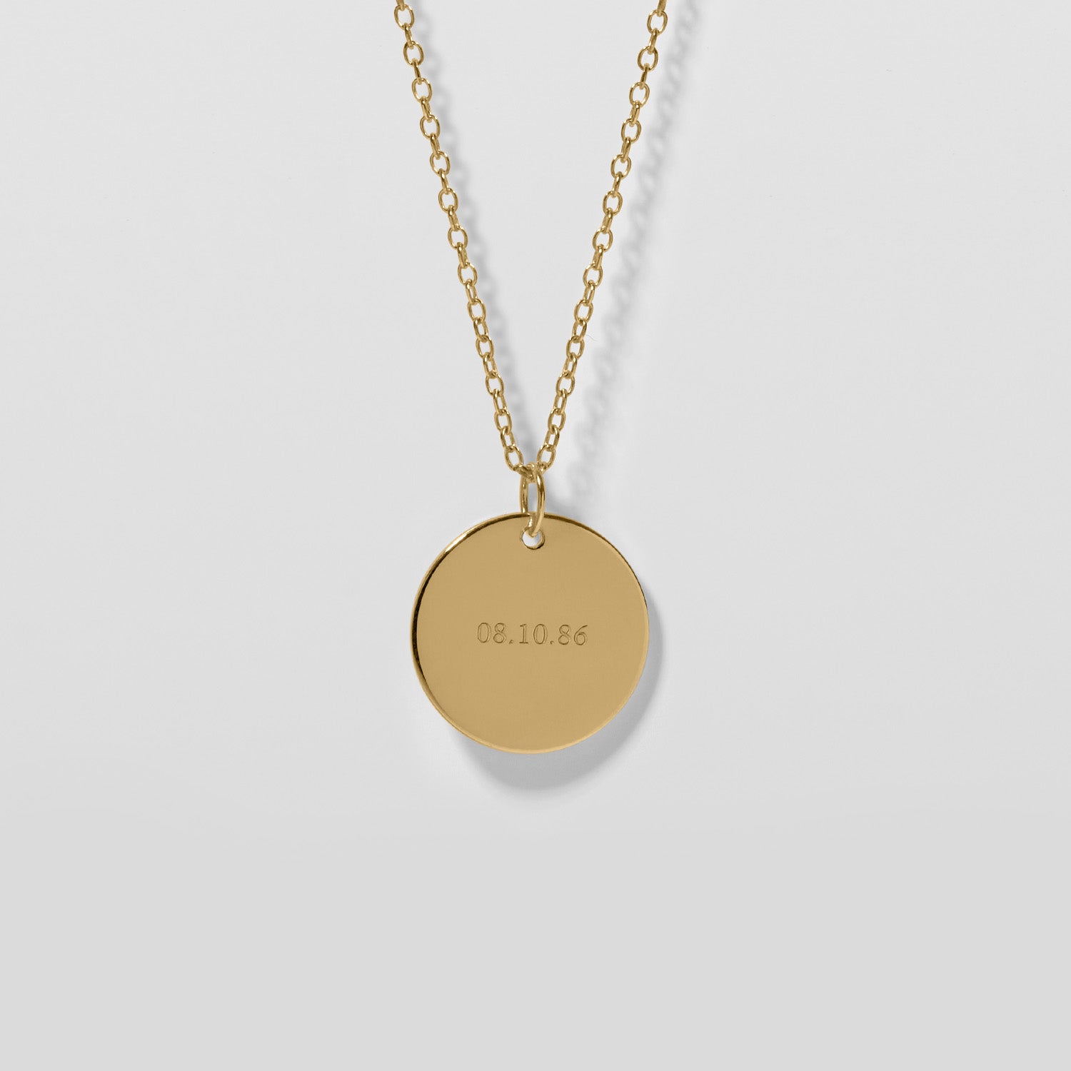 Engravable Plate Kette 14k Massivgold