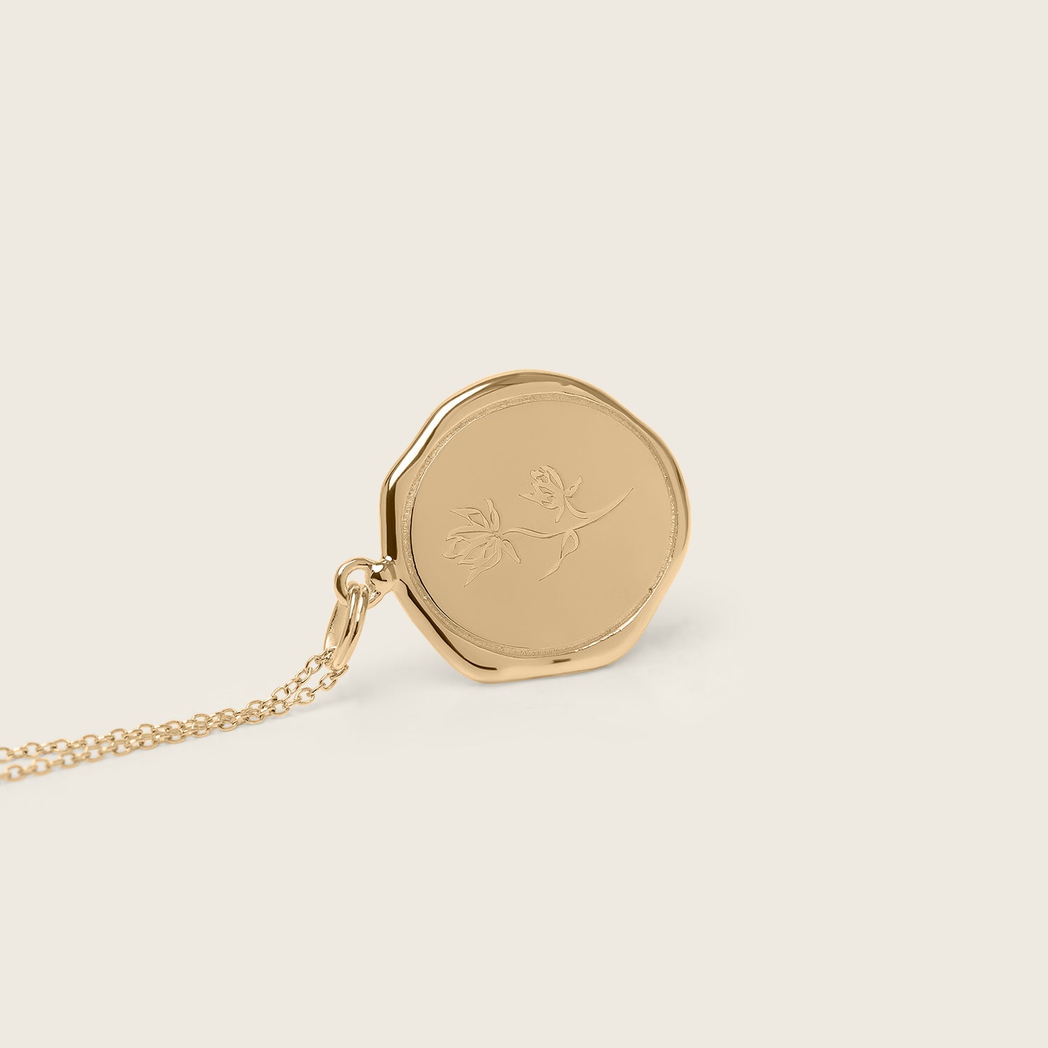 Floral Large Seal Kette | 585 Gold