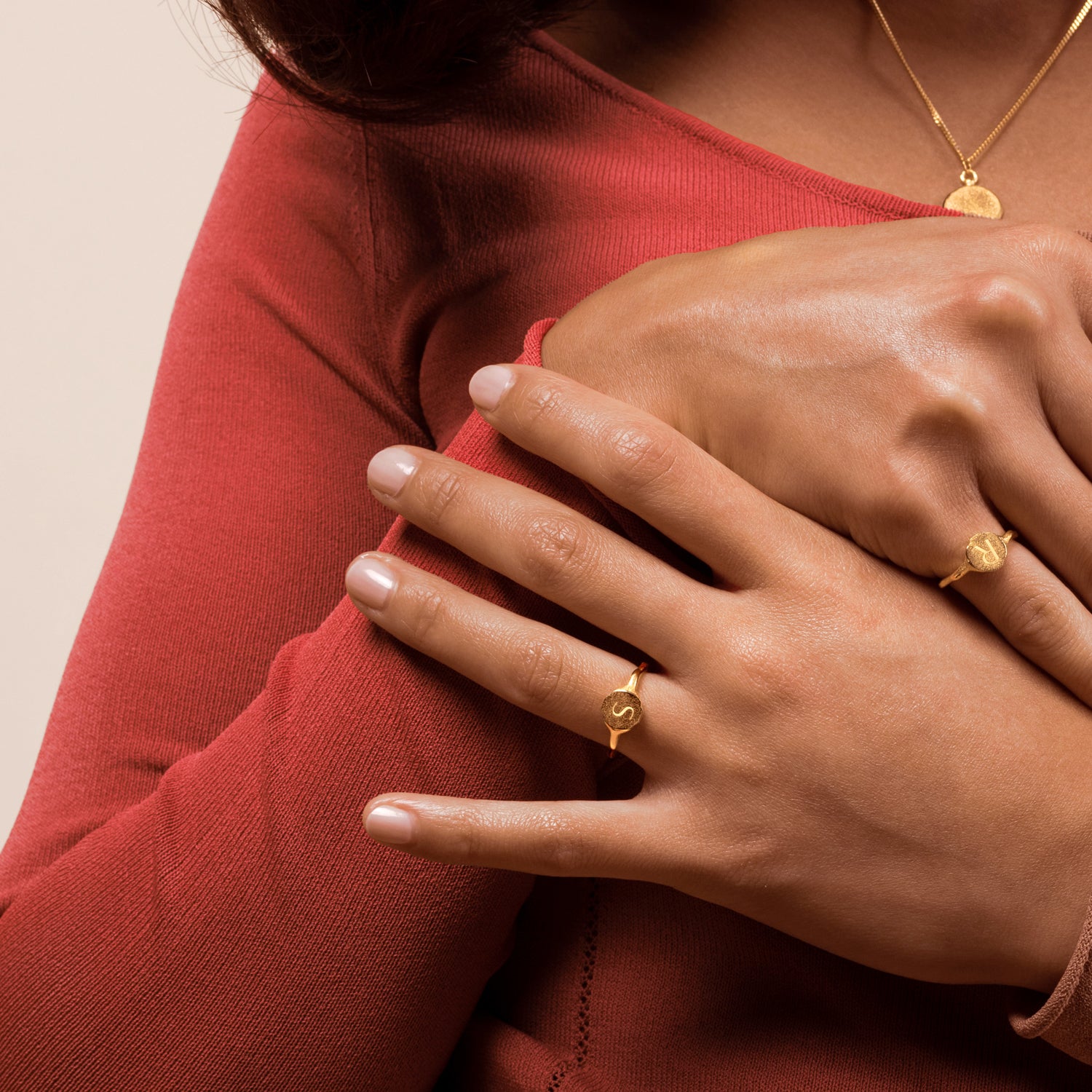 Engravable Fluid Siegelring | 585 Gold - Matt