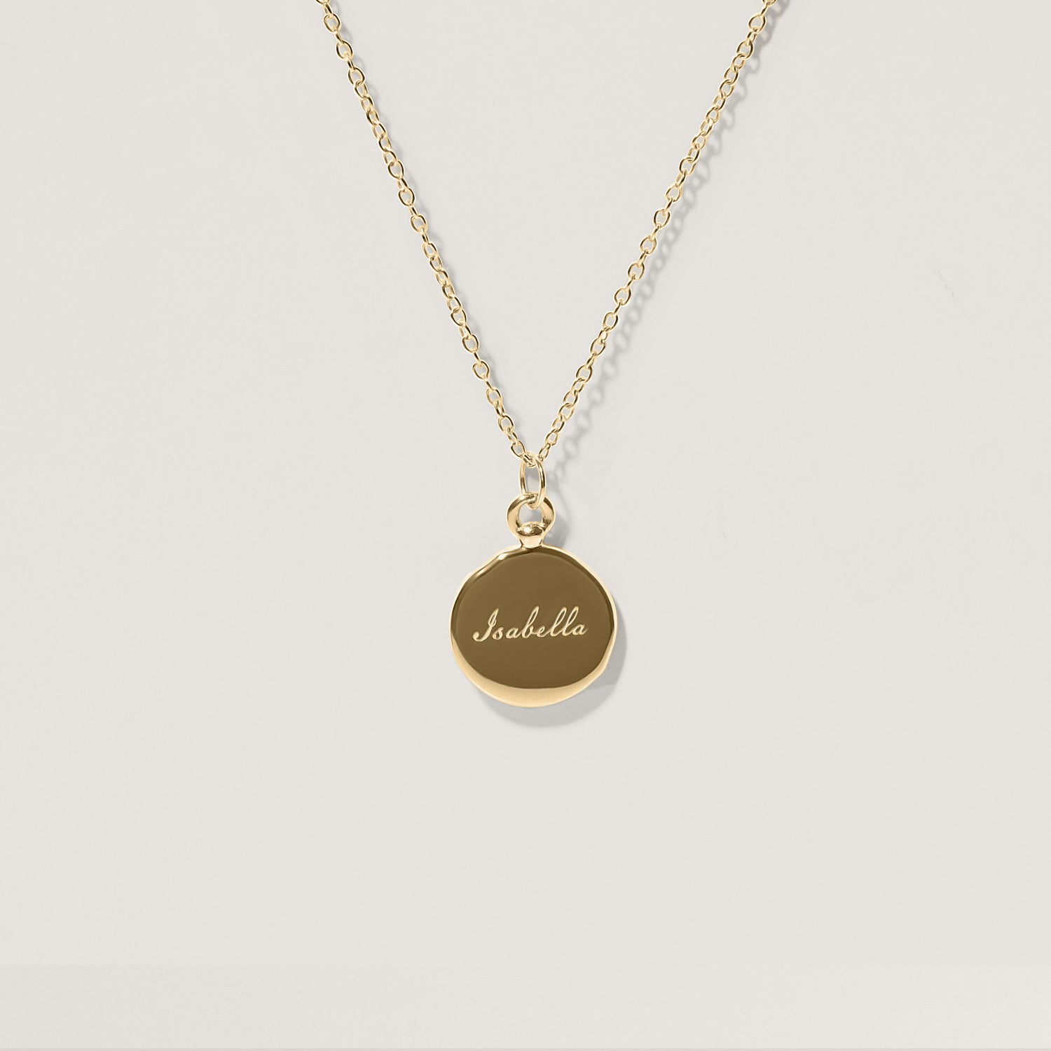 Engravable Fluid Medallion Kette | 585 Gold - Hochglanz
