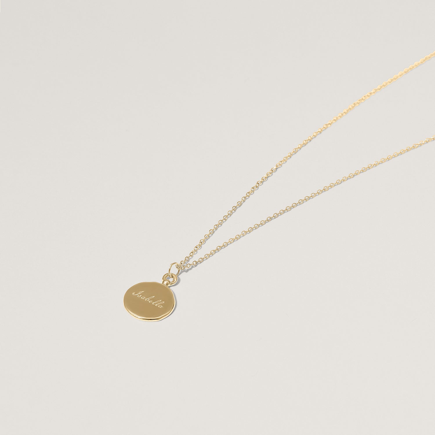 Engravable Fluid Medallion Kette | 585 Gold - Hochglanz