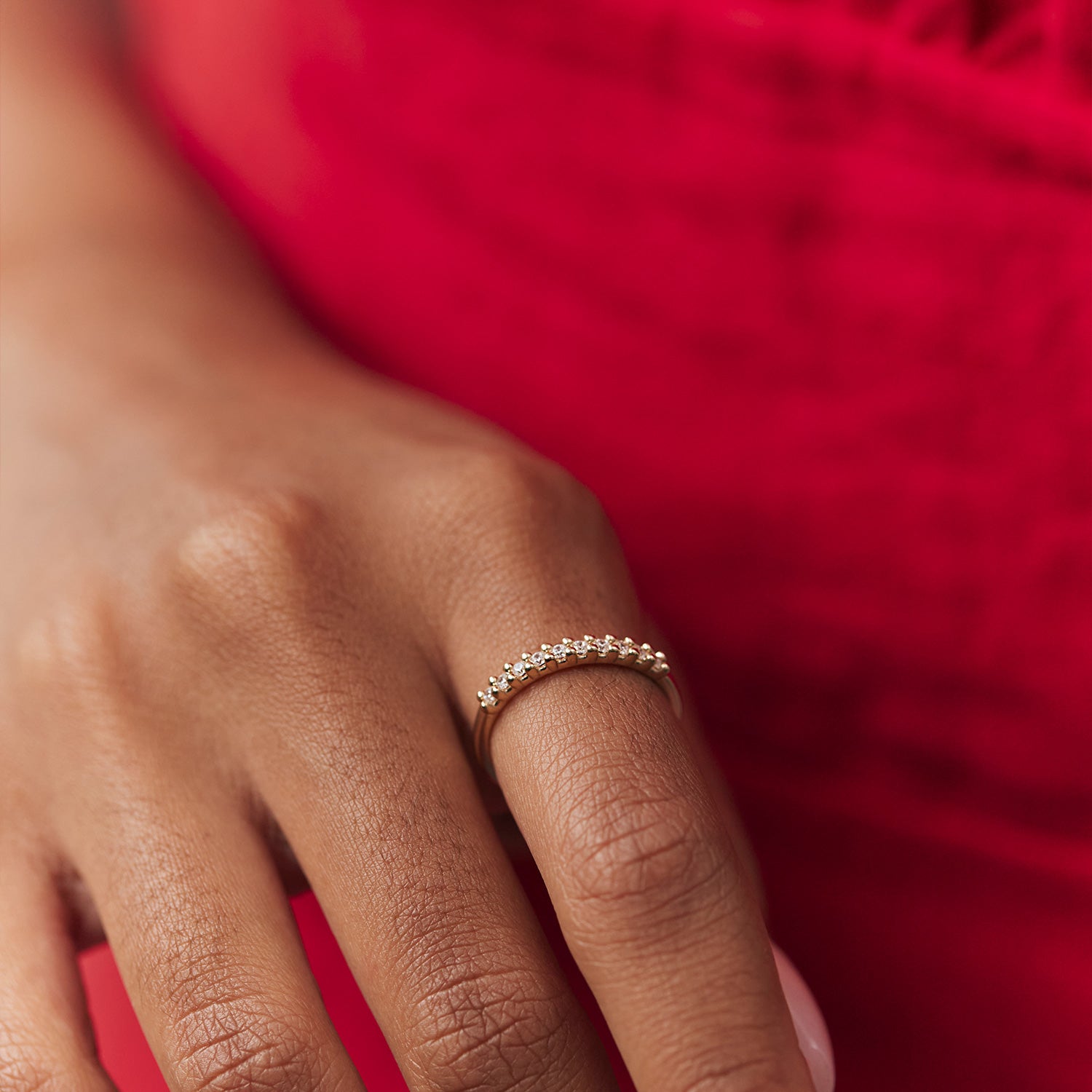 Aquamarin Half Eternity Ring | 585 Gold