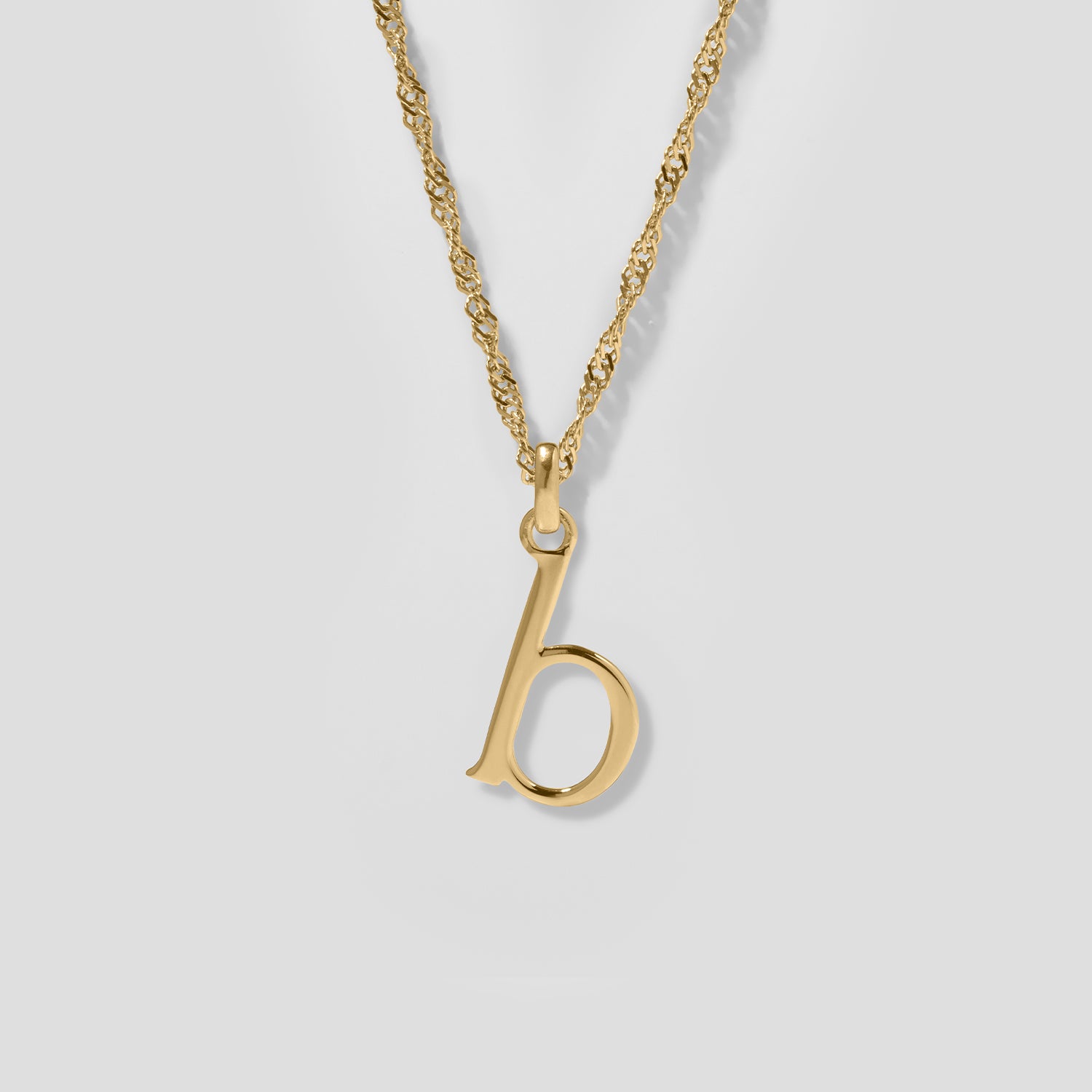 Initial mit Singapore Kette | 585 Gold