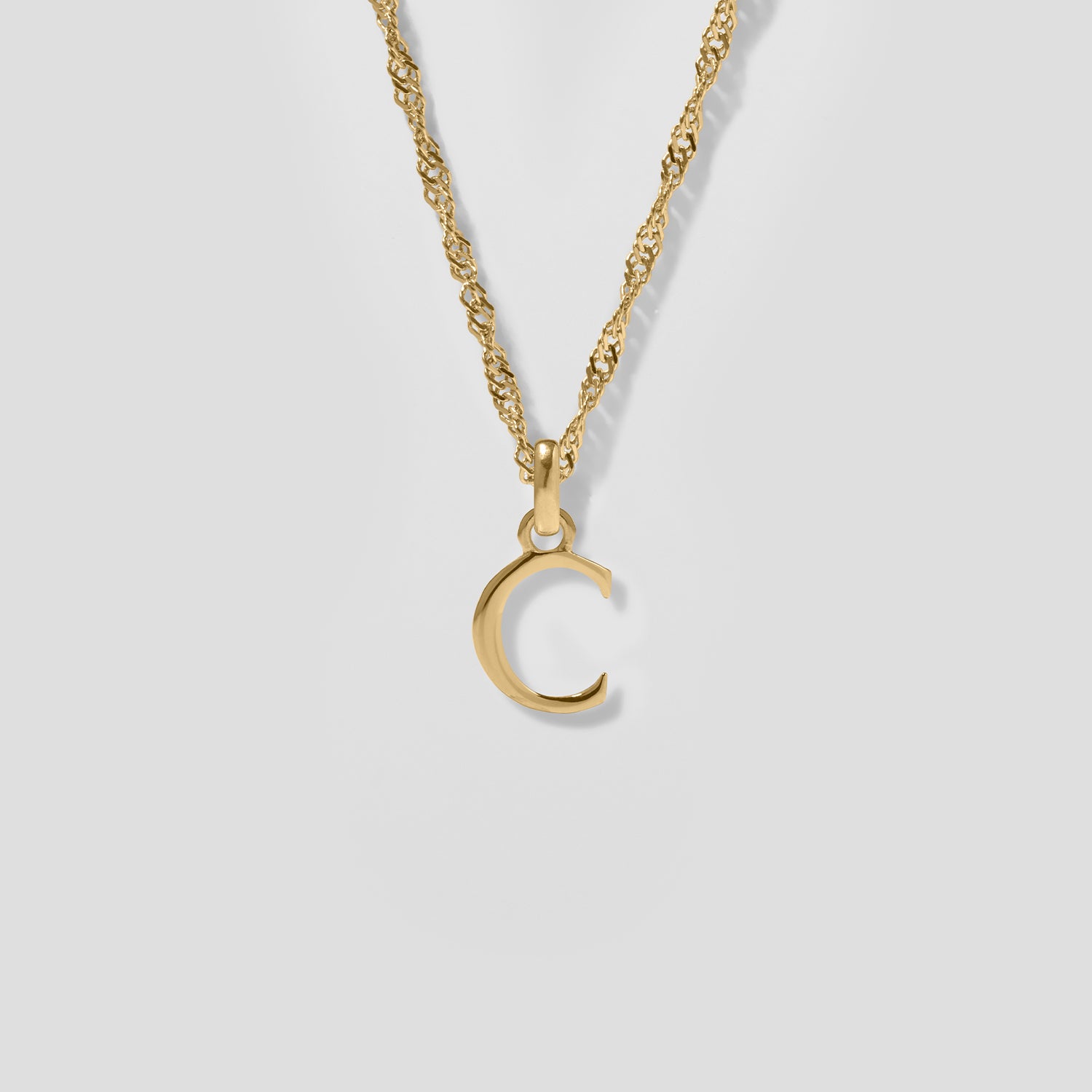 Initial mit Singapore Kette | 585 Gold