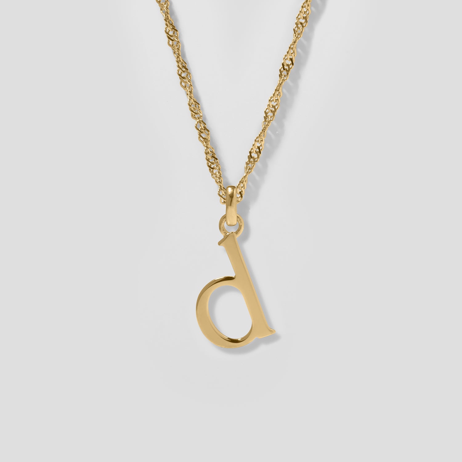 Initial mit Singapore Kette | 585 Gold