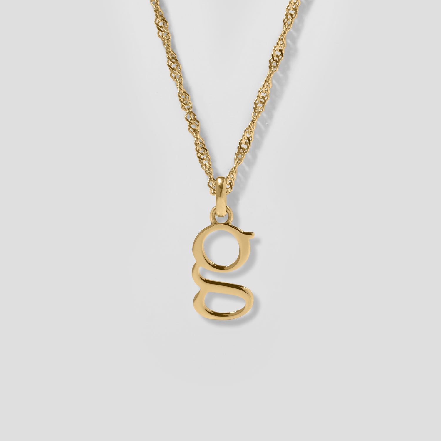 Initial mit Singapore Kette | 585 Gold