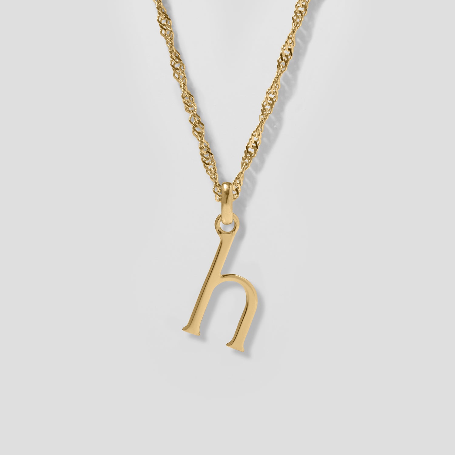 Initial mit Singapore Kette | 585 Gold
