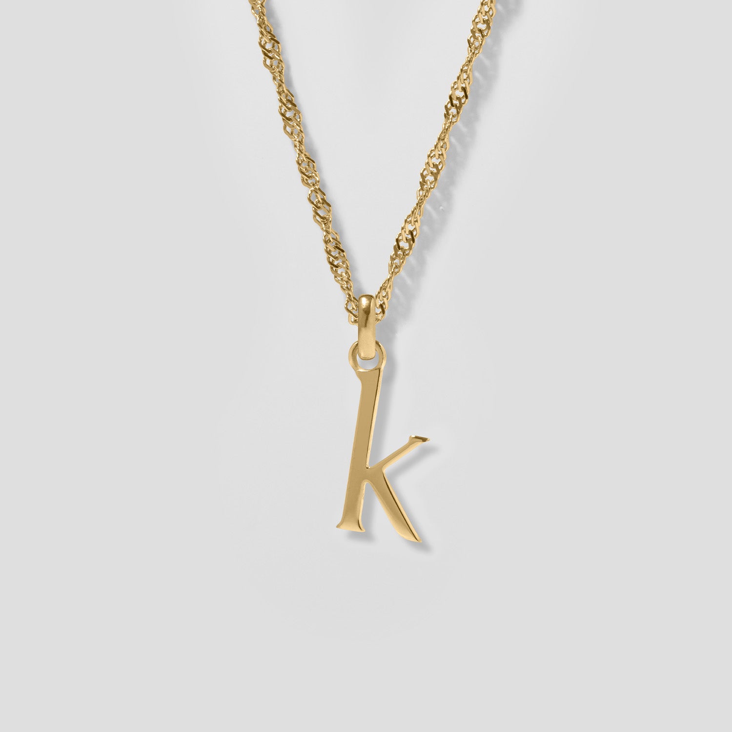 Initial mit Singapore Kette | 585 Gold
