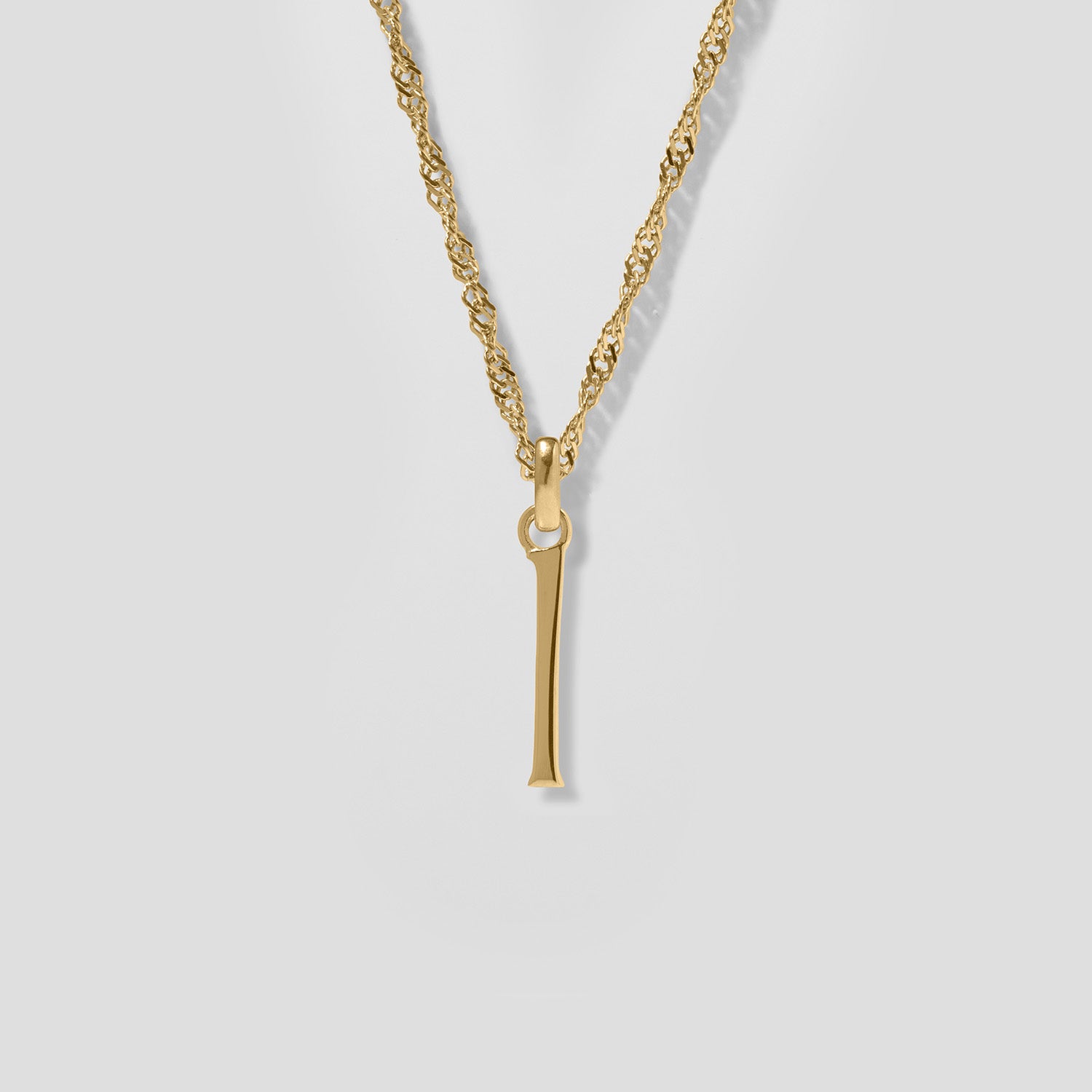 Initial mit Singapore Kette | 585 Gold