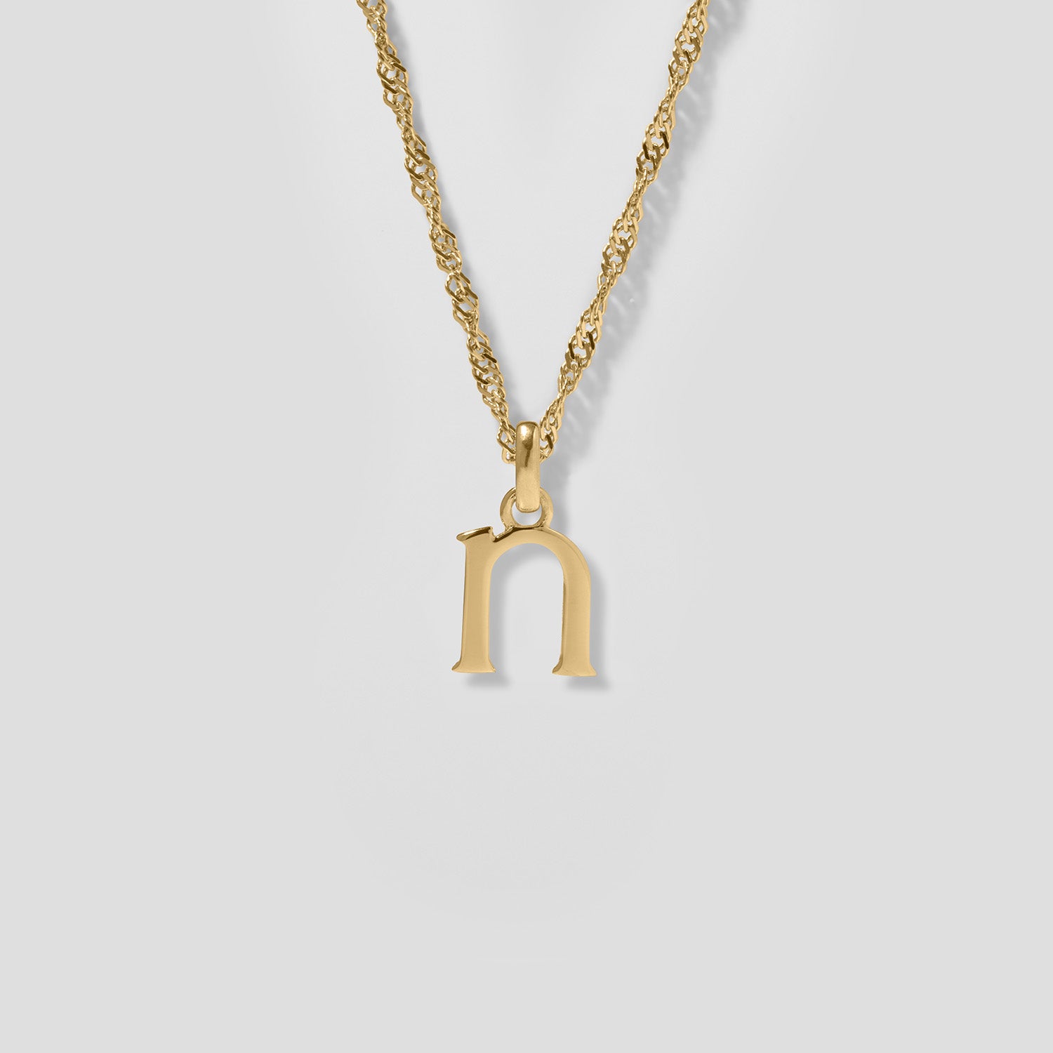 Initial mit Singapore Kette | 585 Gold