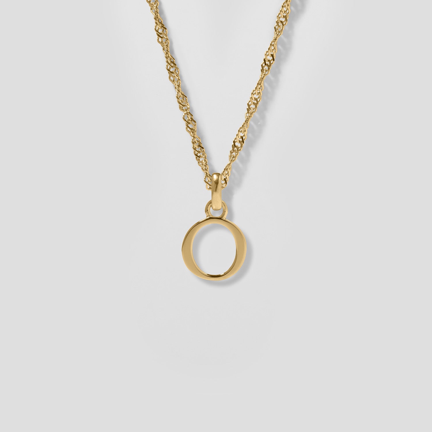 Initial mit Singapore Kette | 585 Gold