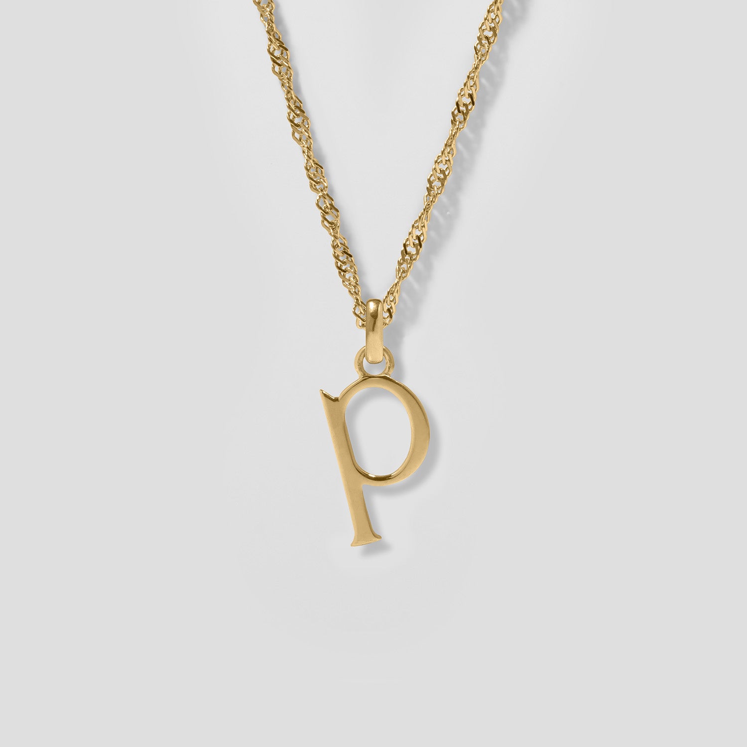 Initial mit Singapore Kette | 585 Gold