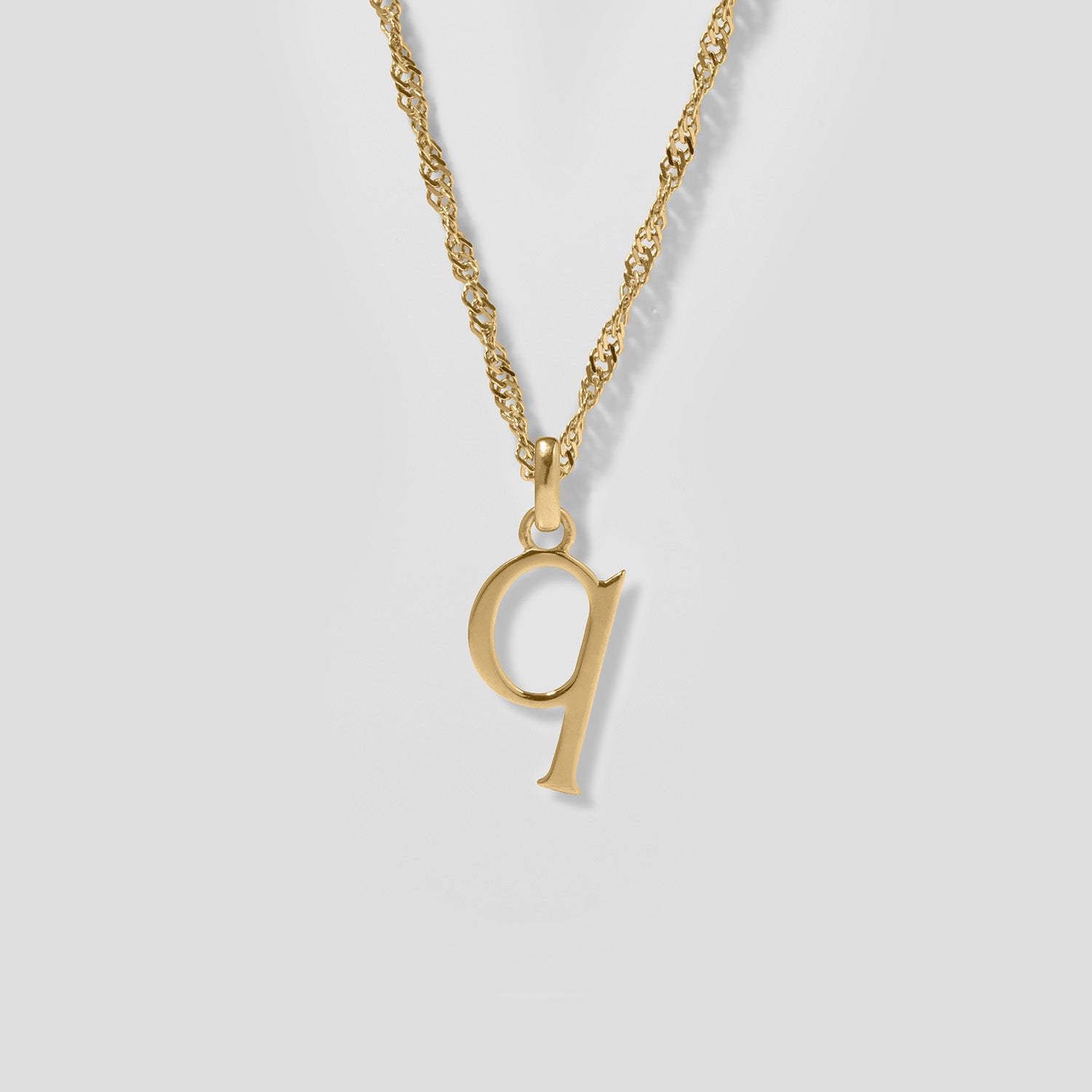 Initial mit Singapore Kette | 585 Gold