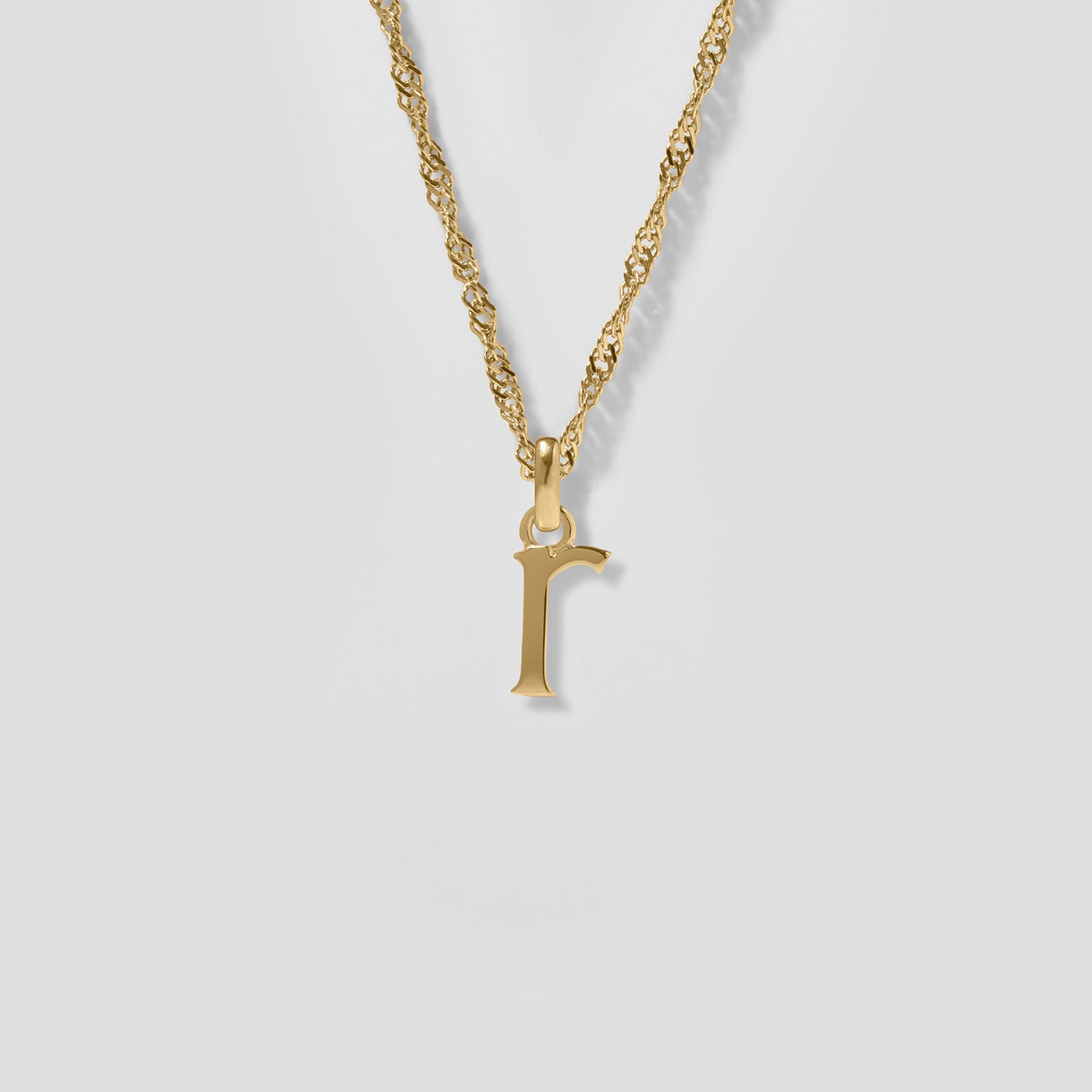 Initial mit Singapore Kette | 585 Gold