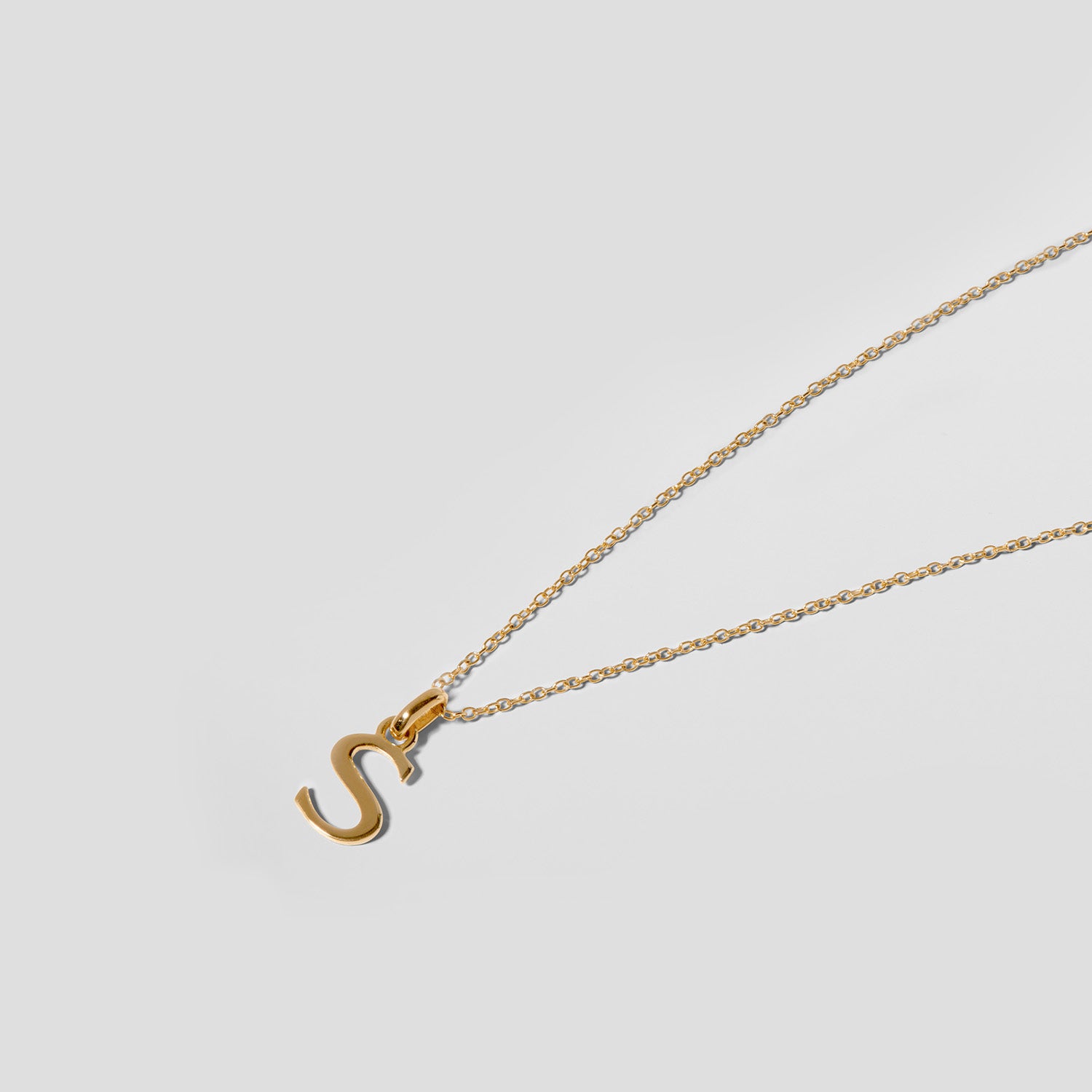 Initial mit Ankerkette 24k Gold Vermeil