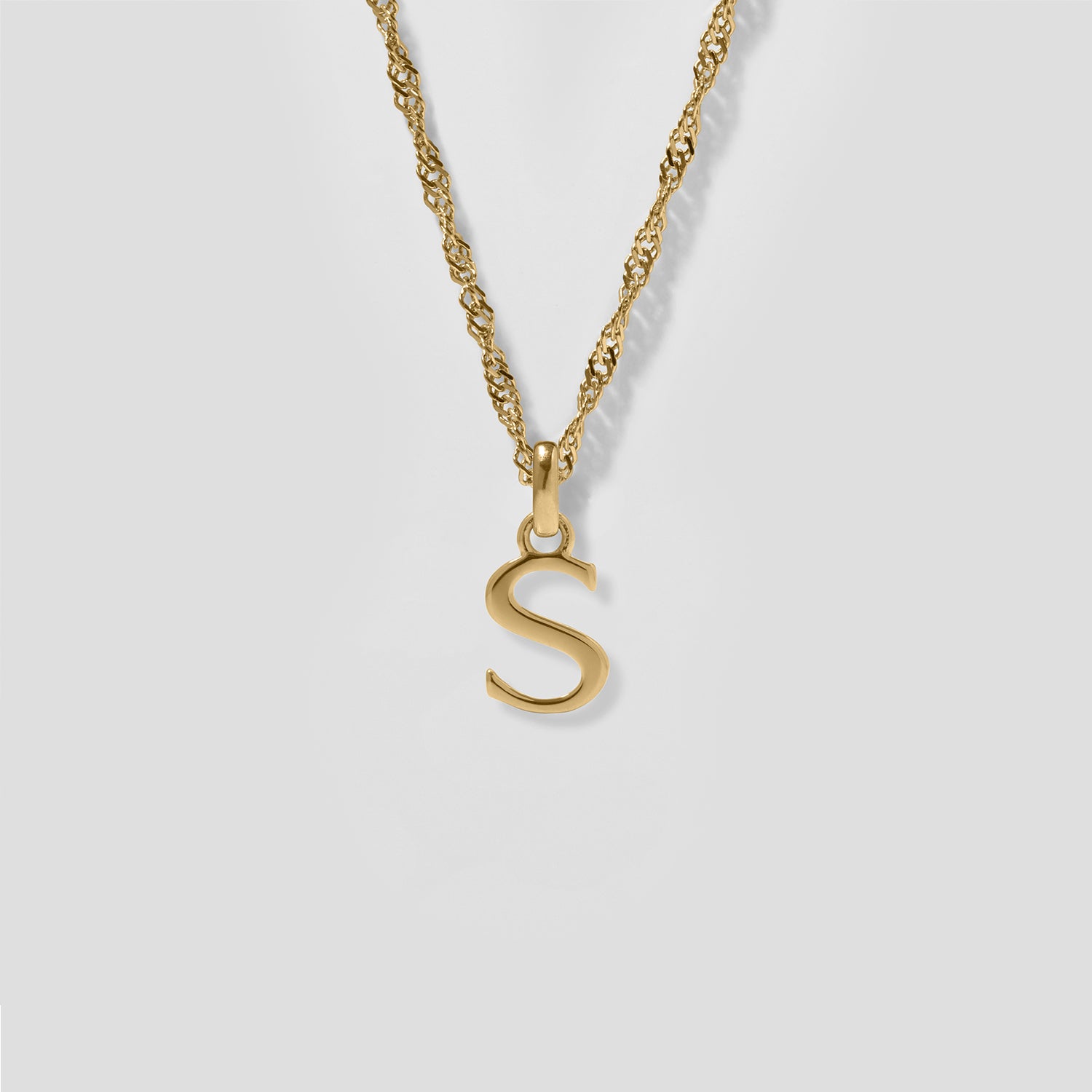 Initial mit Singapore Kette | 585 Gold